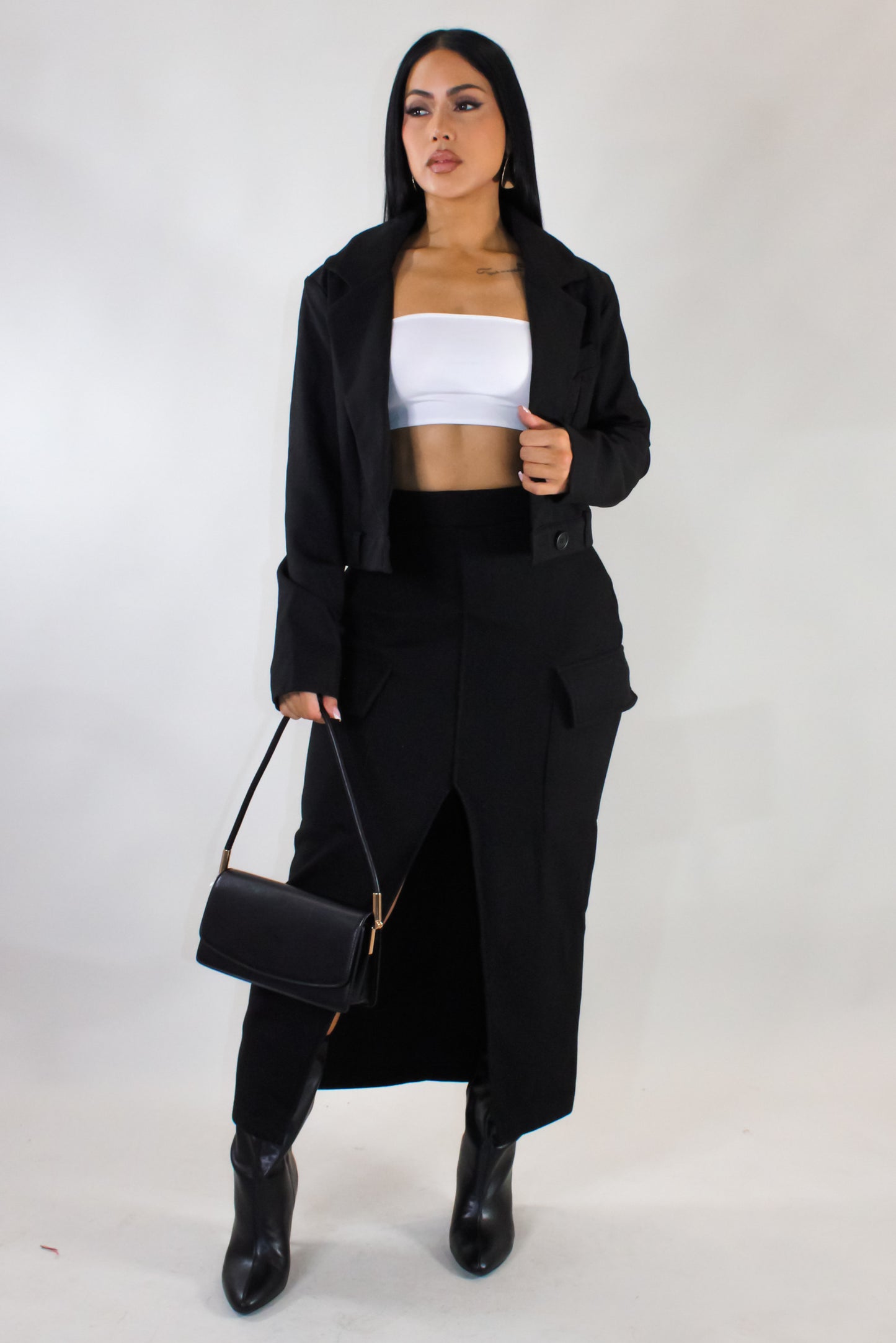 Take Me Out Skirt Set - Black