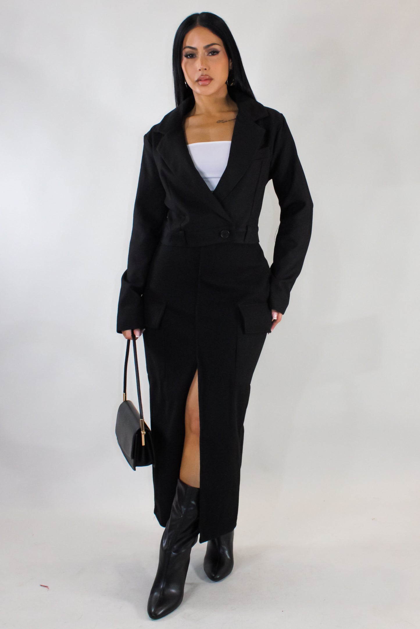 Take Me Out Skirt Set - Black