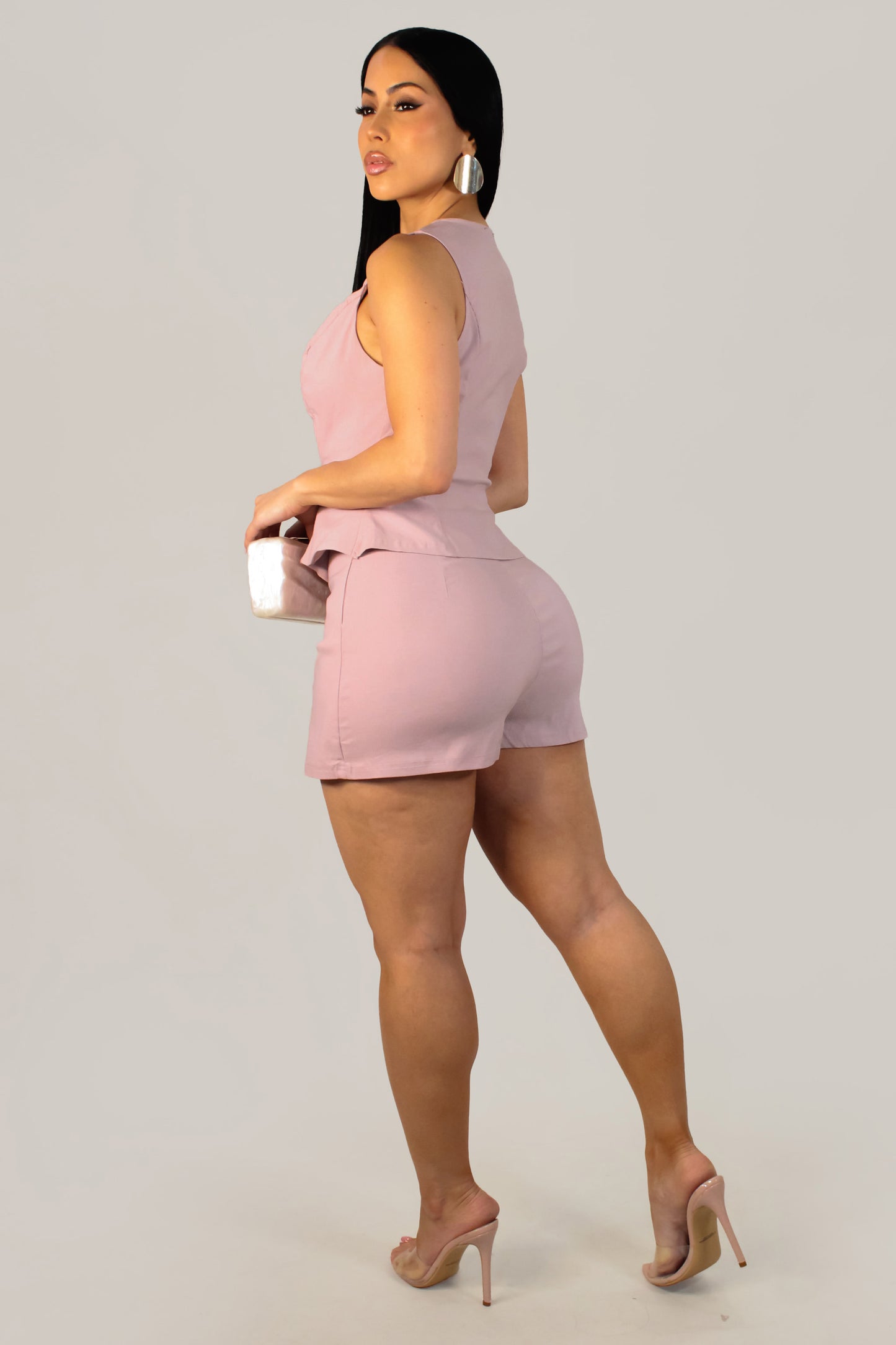 Fancy And Gracefull Skort Set - Rose