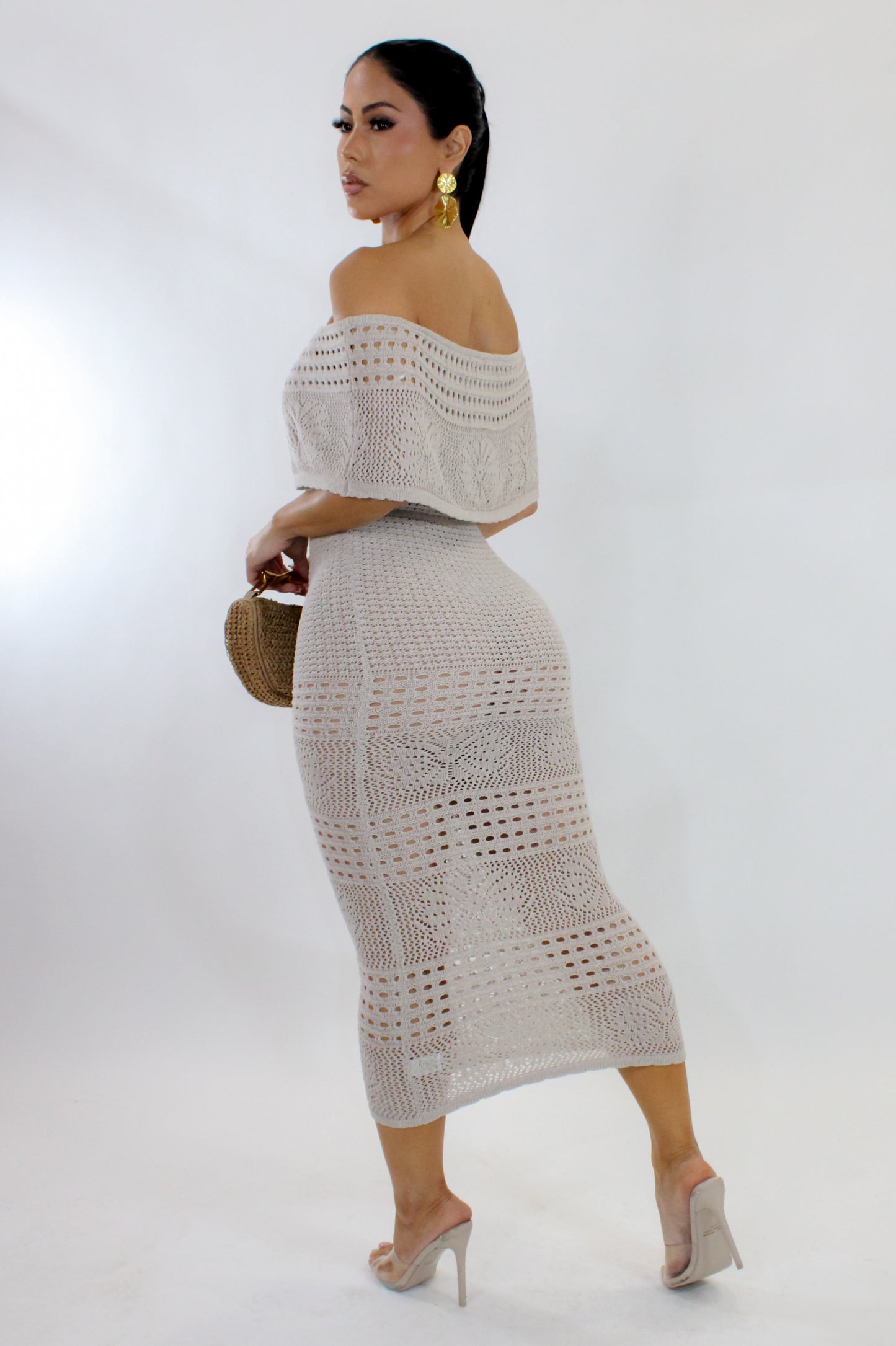 Adore Me Midi Dress - Taupe