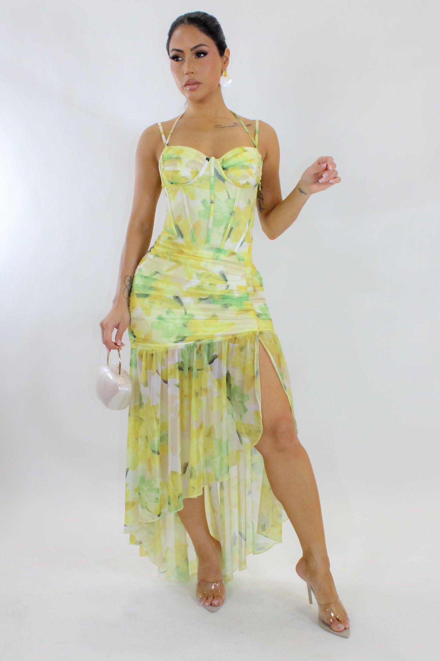 Spring Time Ready Midi Dress - Yellow