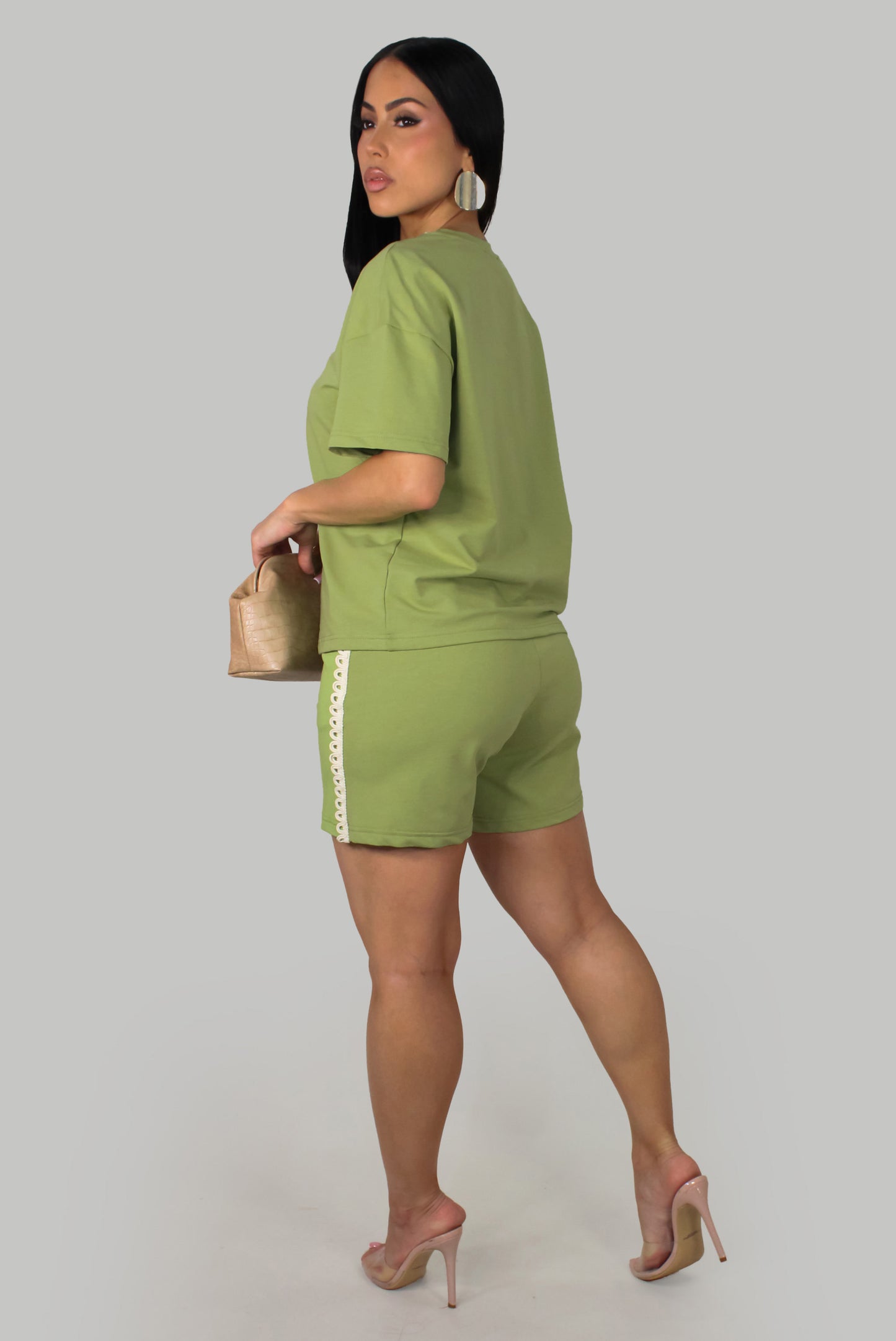 Petal Charm  Short Set - Green