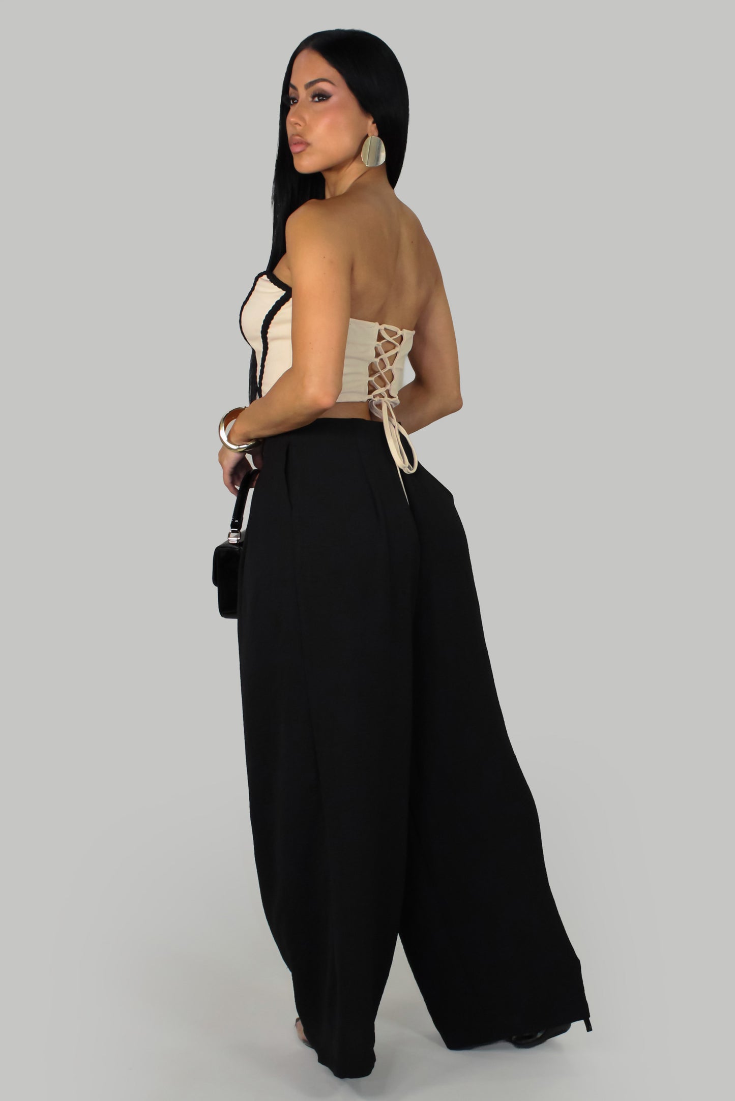 Elegant Girls Pant Set - Black