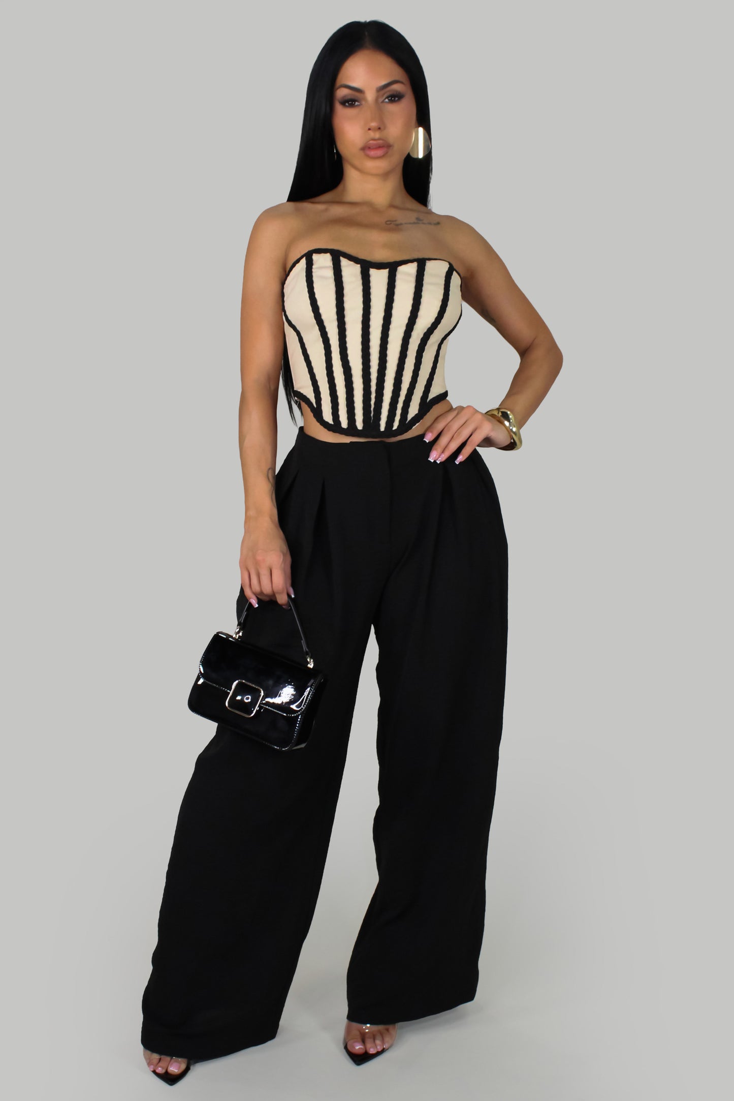Elegant Girls Pant Set - Black