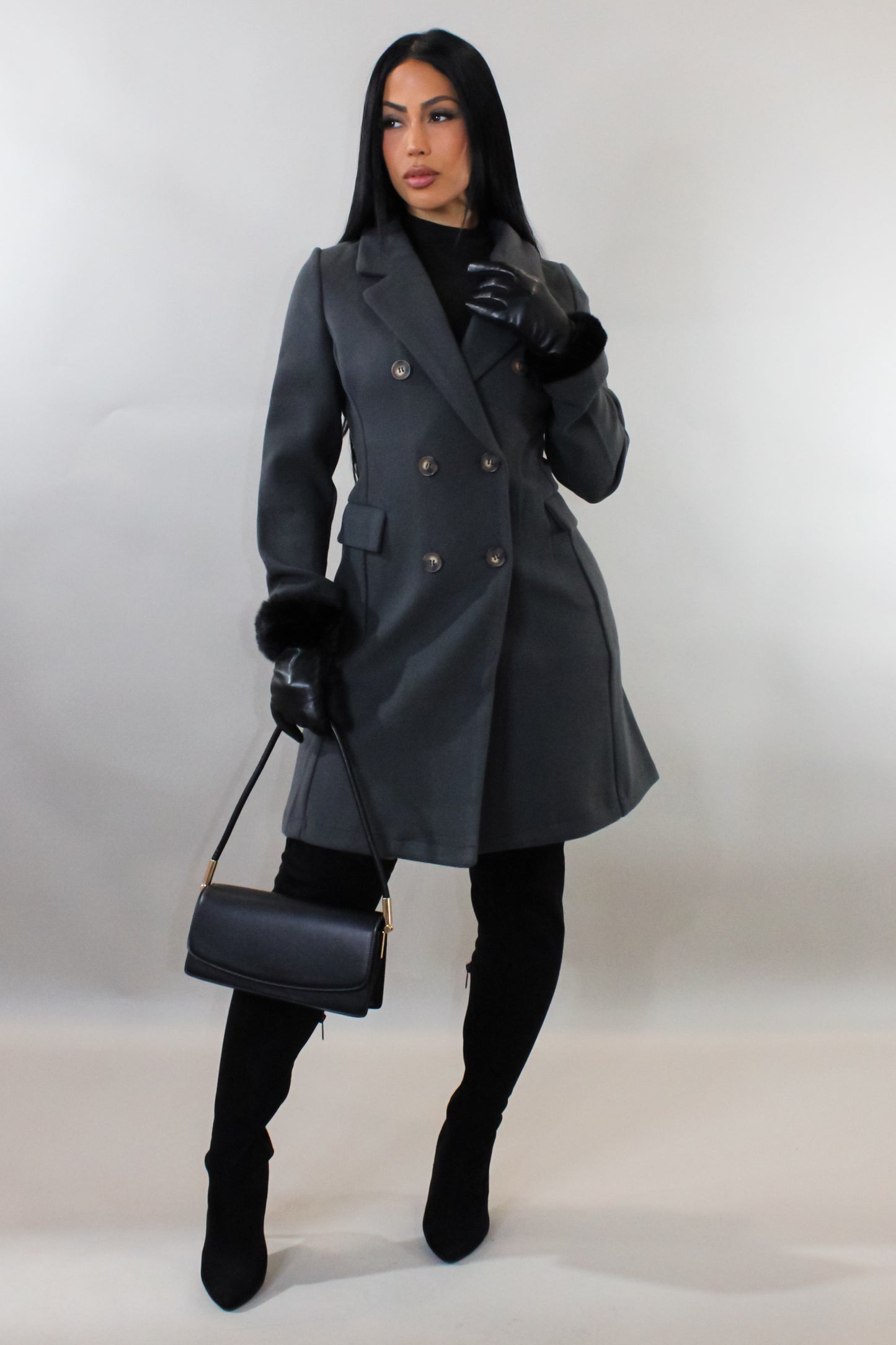 Seeing Where The Night Goes Coat - Grey