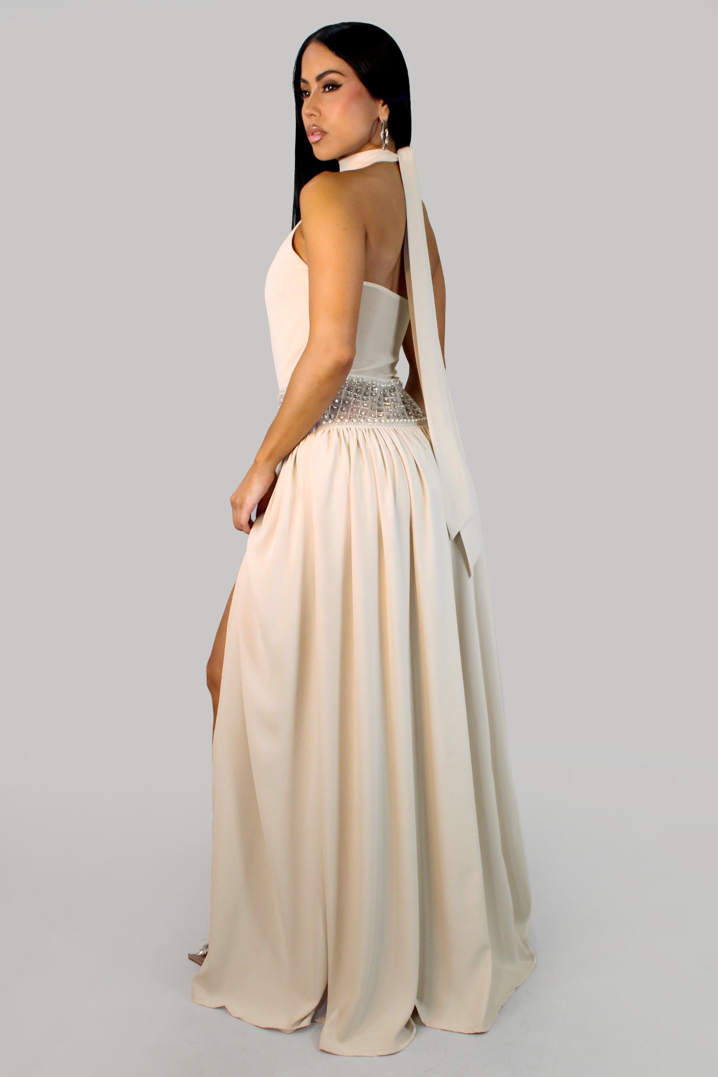 L'Attitude Maxi Dress - Nude