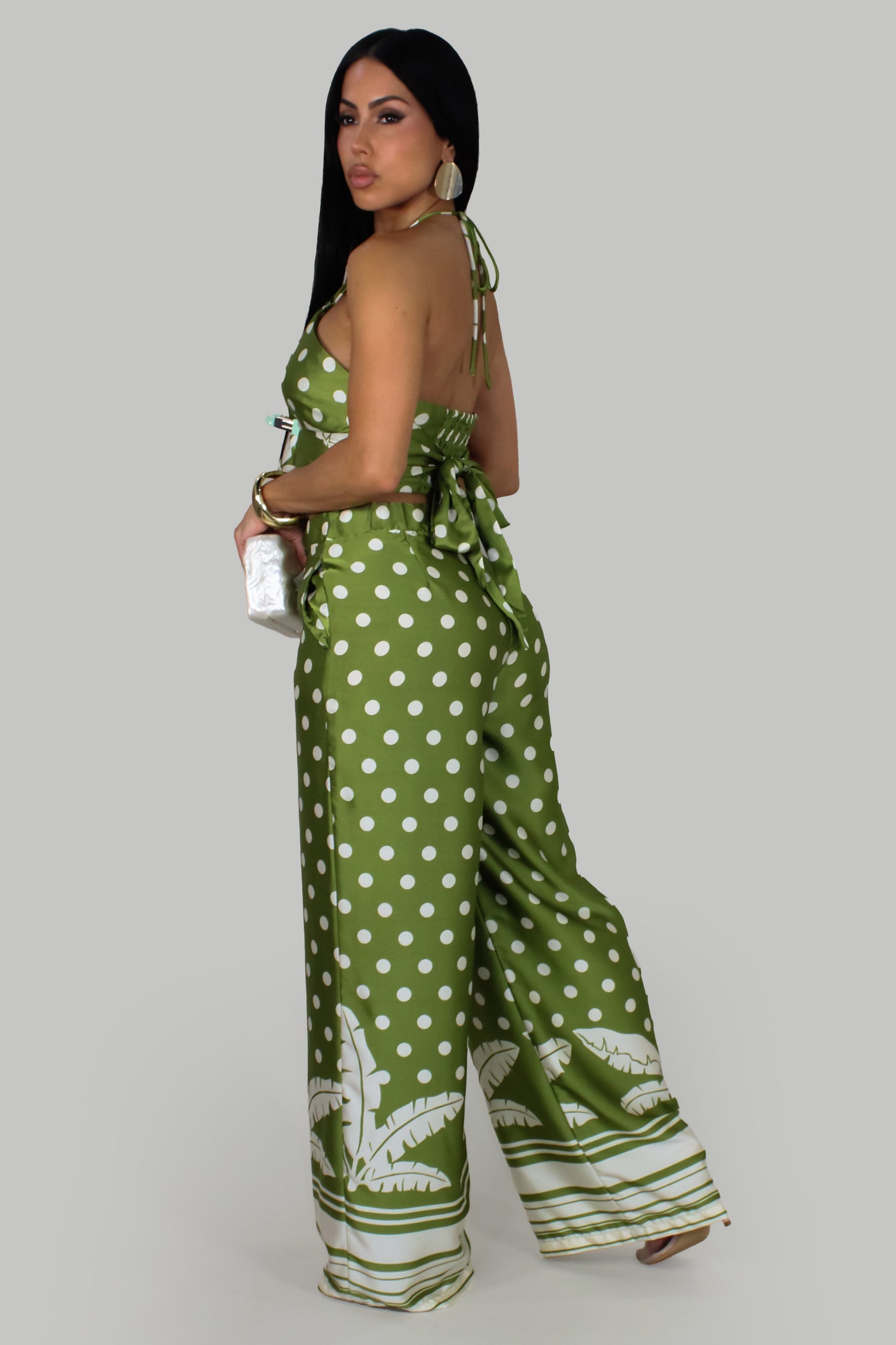 Palm Breeze Pant Set - Citron