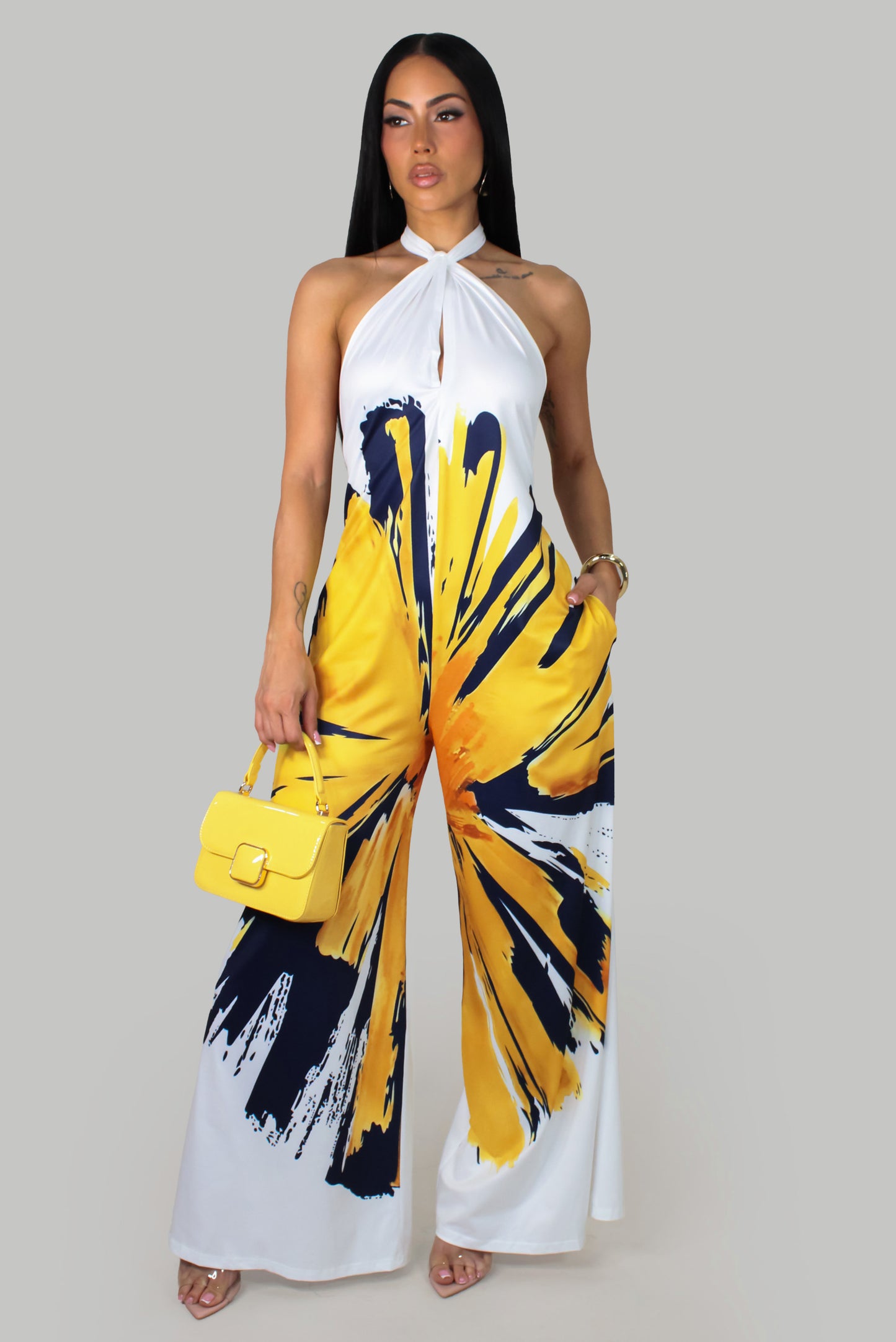 Midnight Bloom Jumpsuit - White