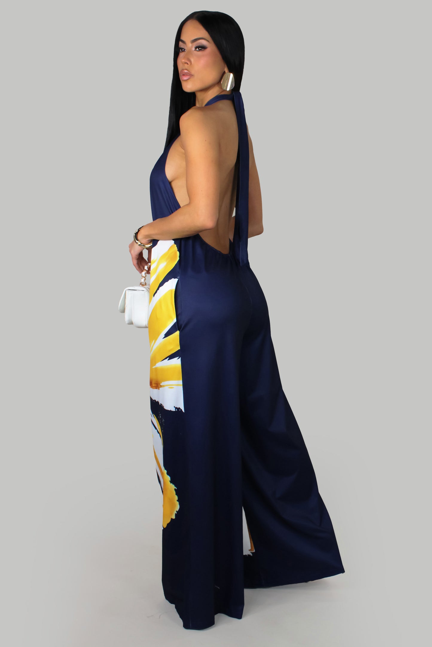 Midnight Bloom Jumpsuit - Navy