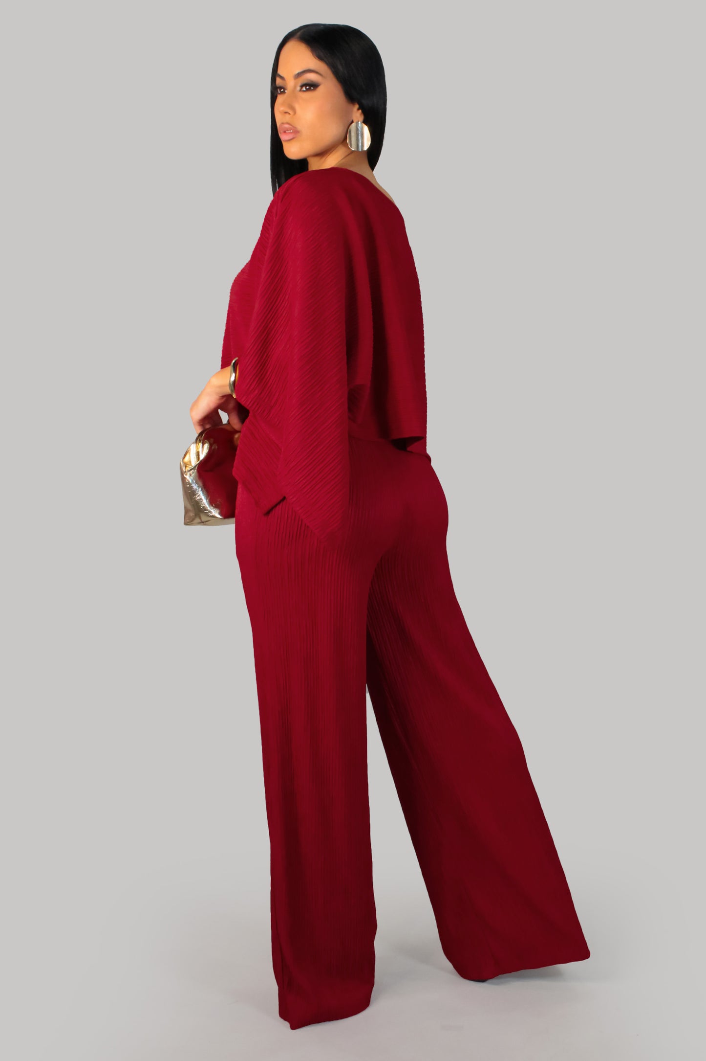 Tender Horizon Pant Set - Burgundy