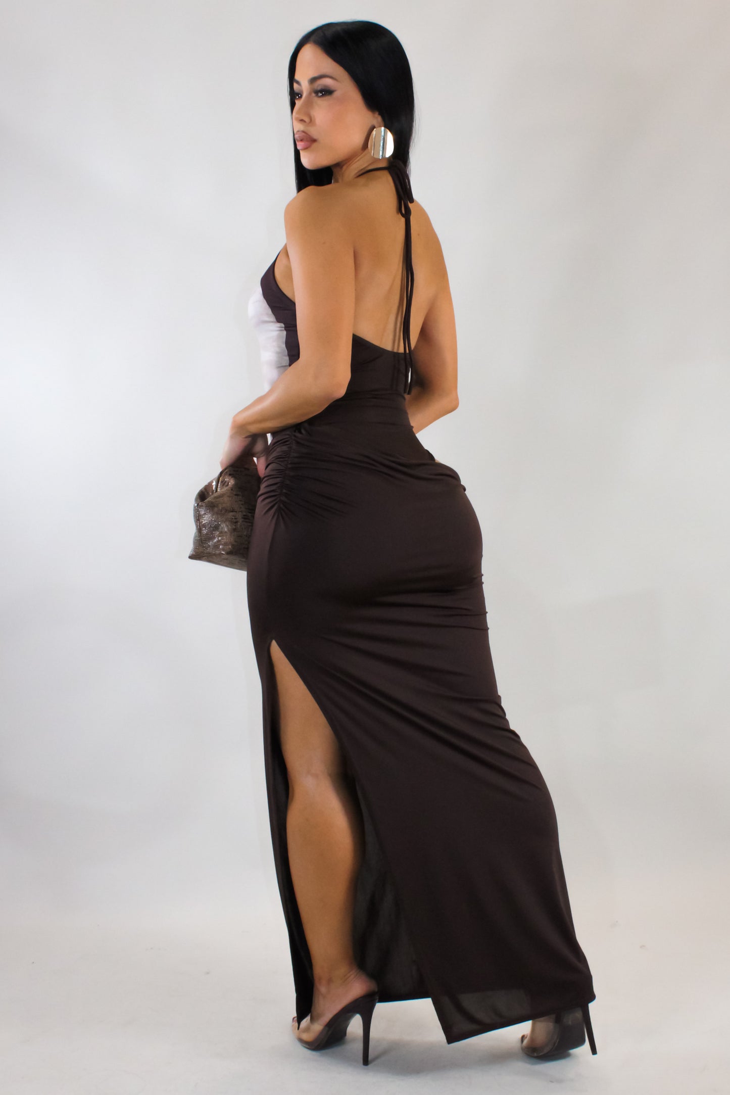 Let's Chat Skirt Set - Brown