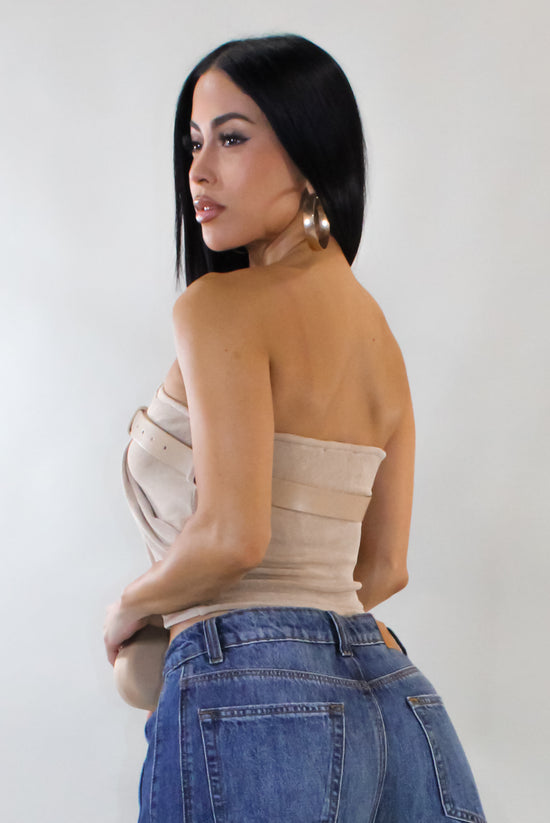 Must Be True Crop Top  - Beige