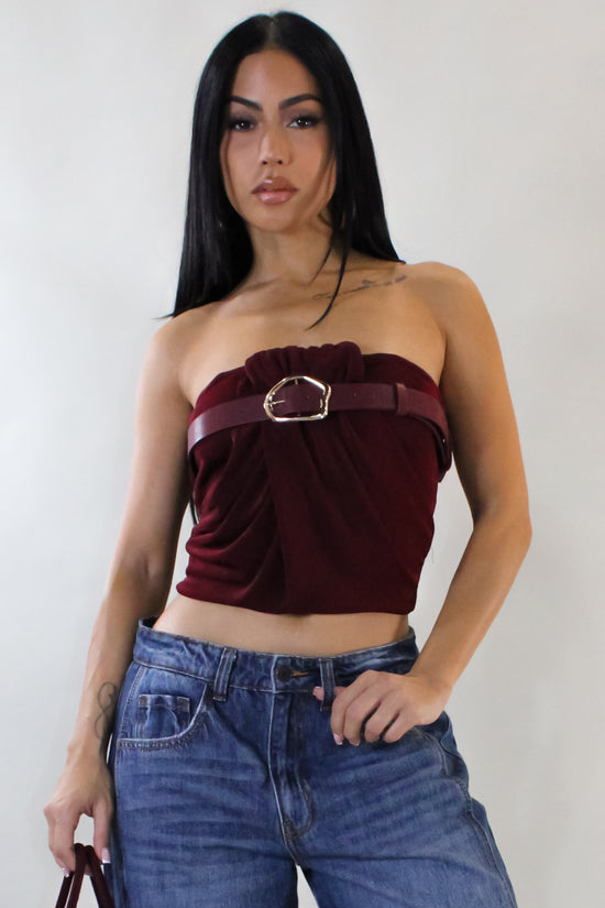 Must Be True Crop Top  - Burgundy