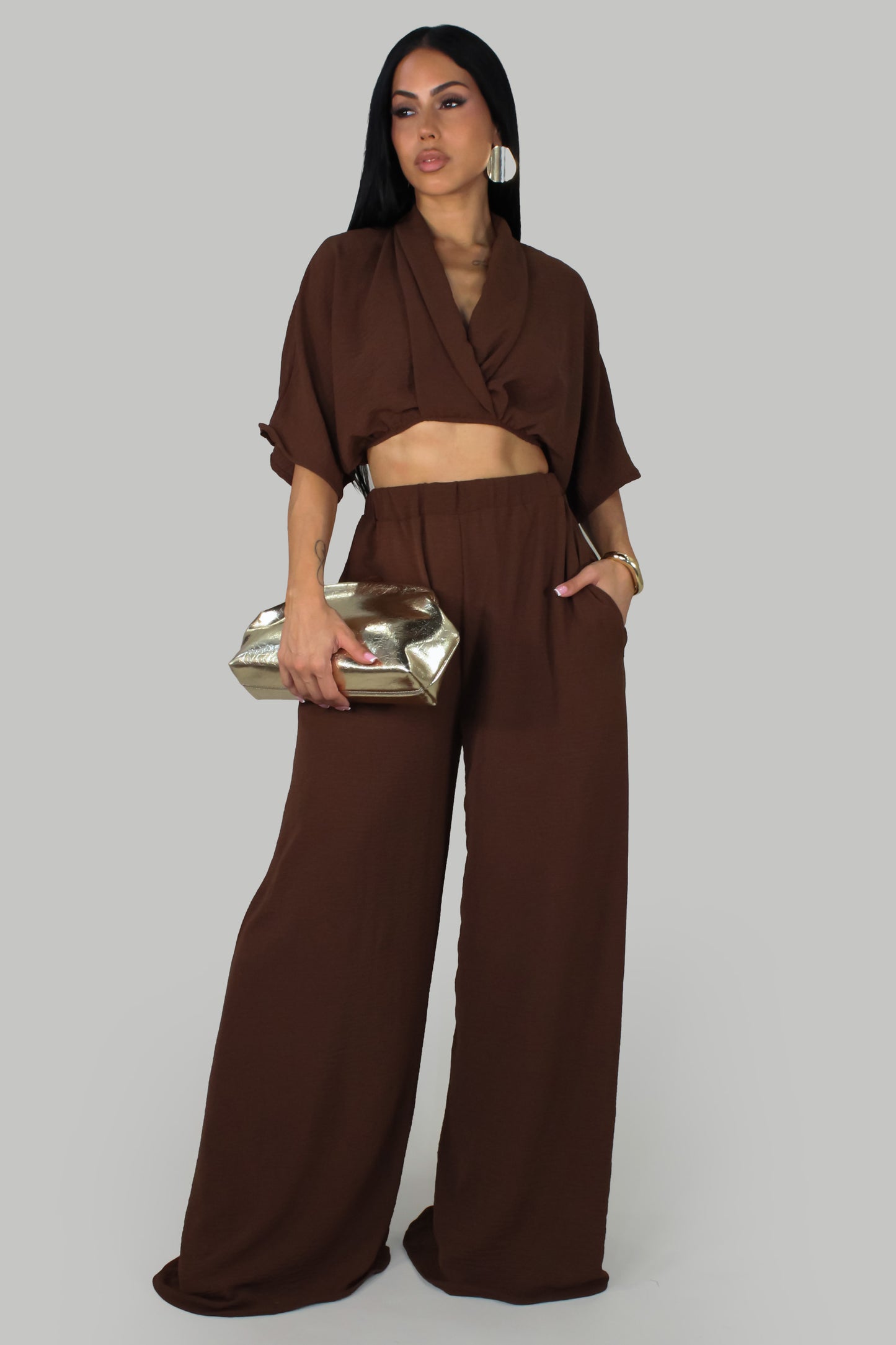 Alessia's Pant Set - Brown