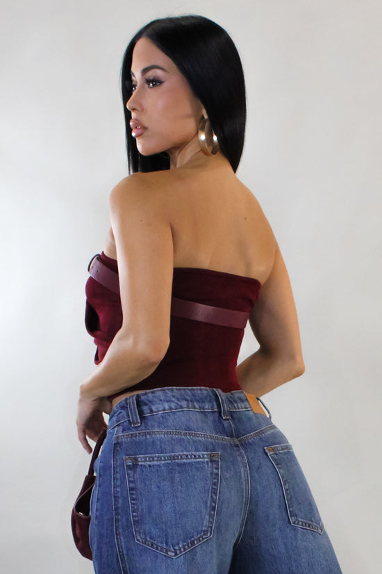 Must Be True Crop Top  - Burgundy