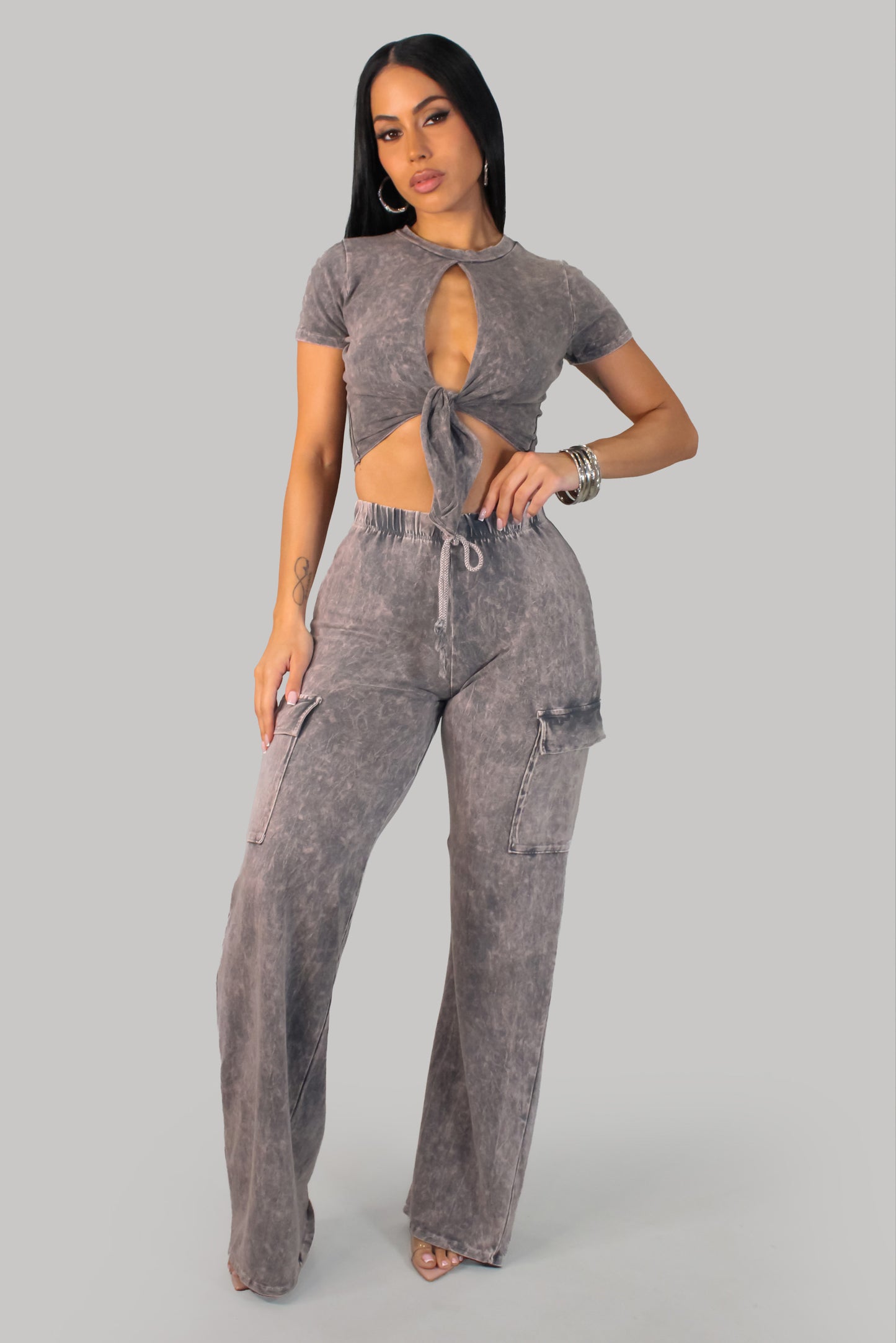 Best Revenge Pant Set - Gray