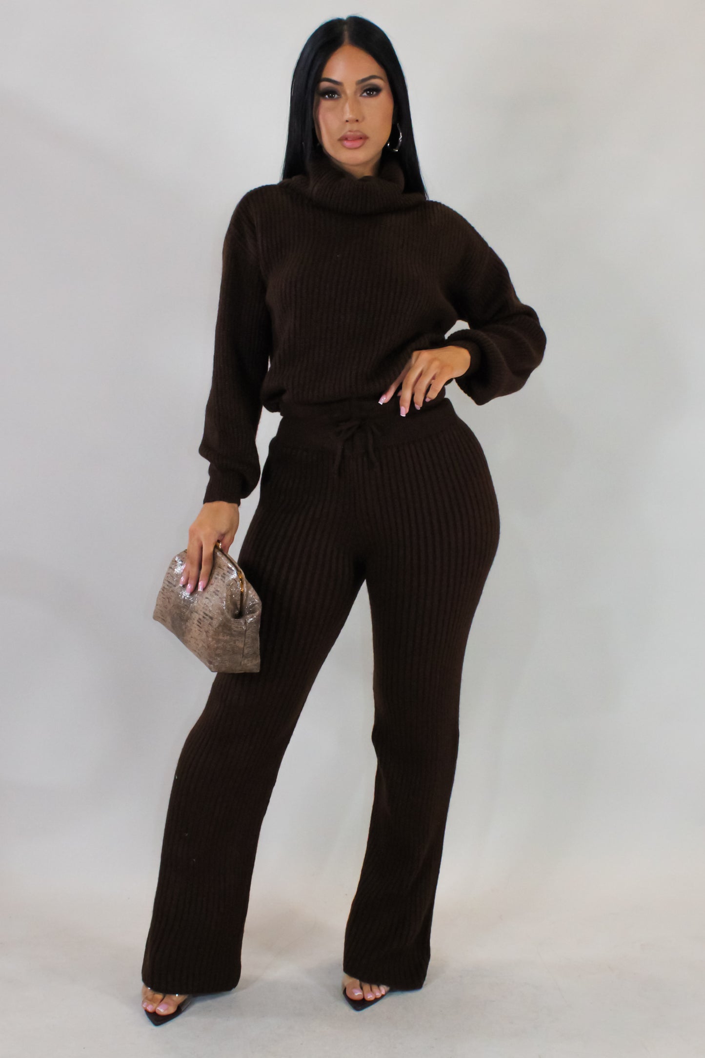 Runnin' To You Pant Set - Brown