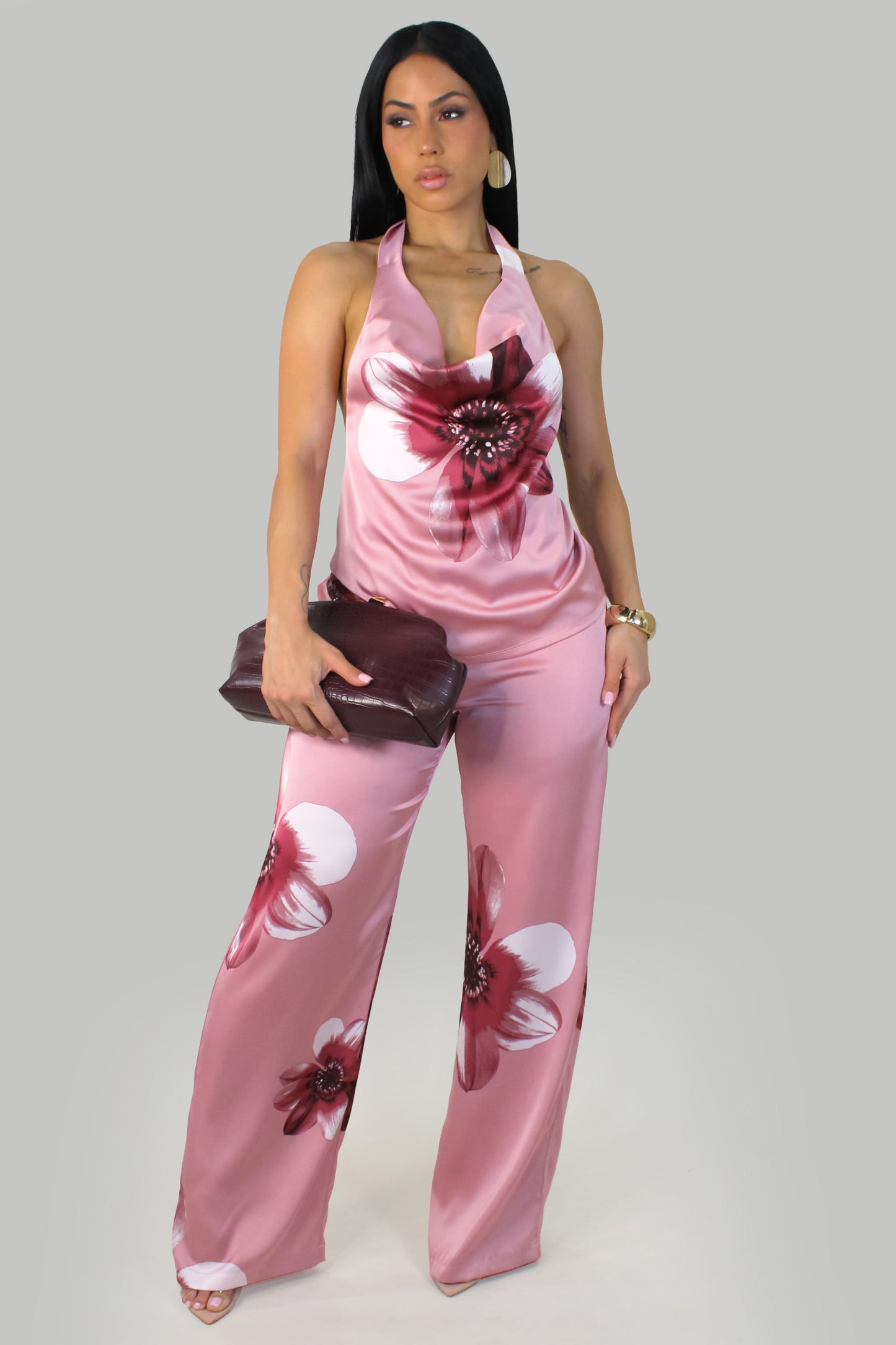 Island Petals Pant Set - Pink