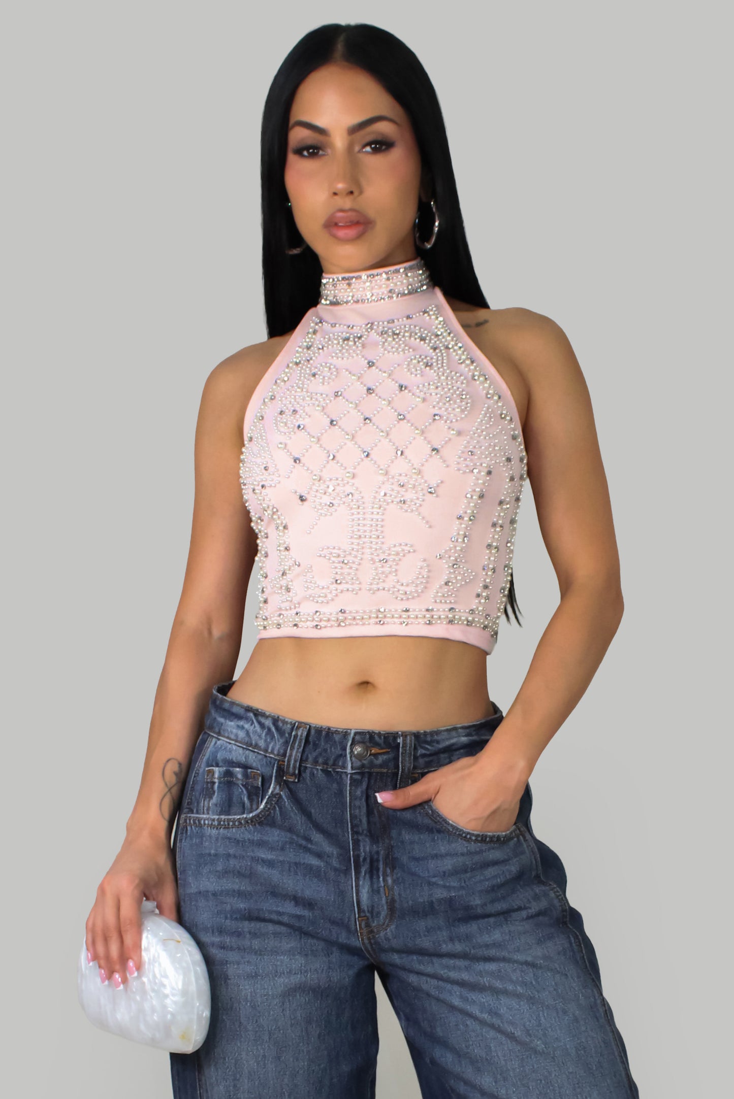 Crystal Dreams Top- Pink