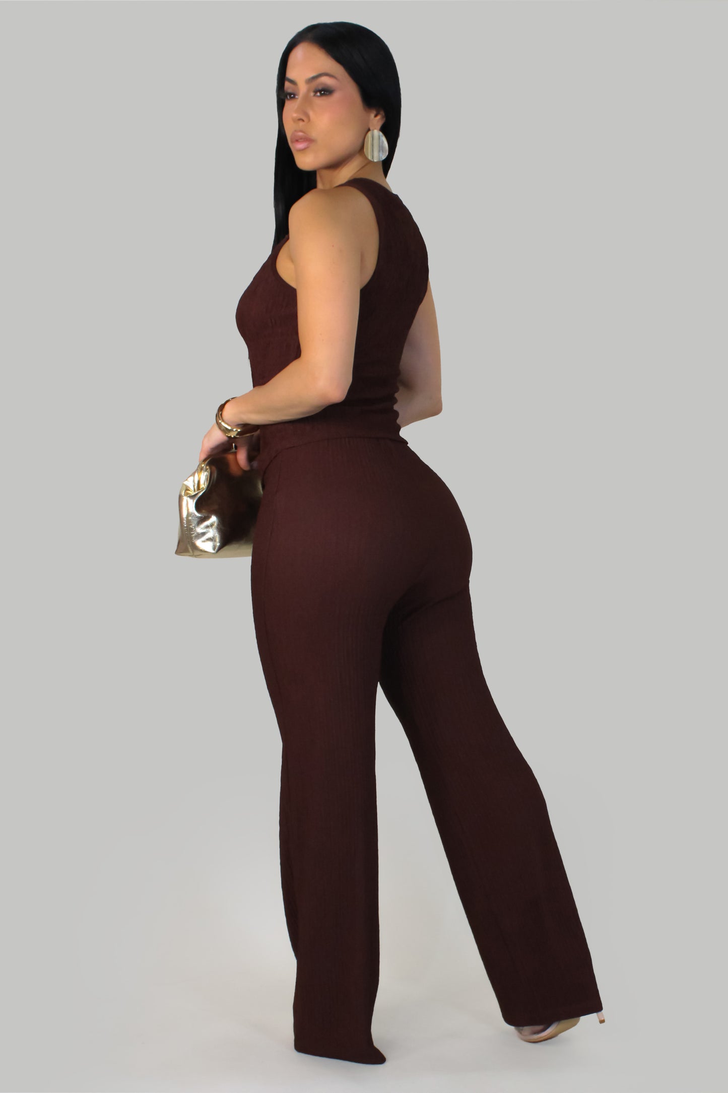 Calipso Noir Pant Set -Brown