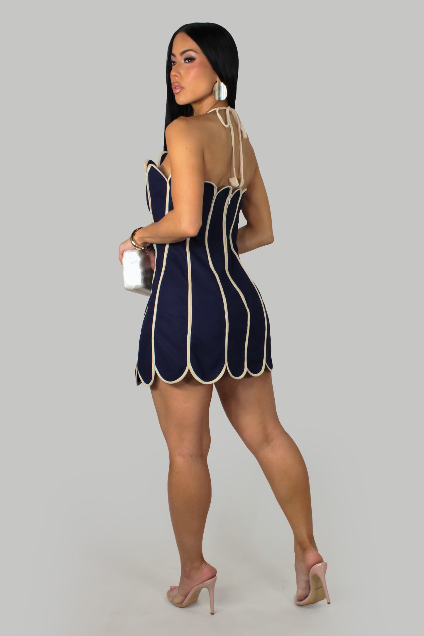 Isabel's Elegance Mini Dress- Navy