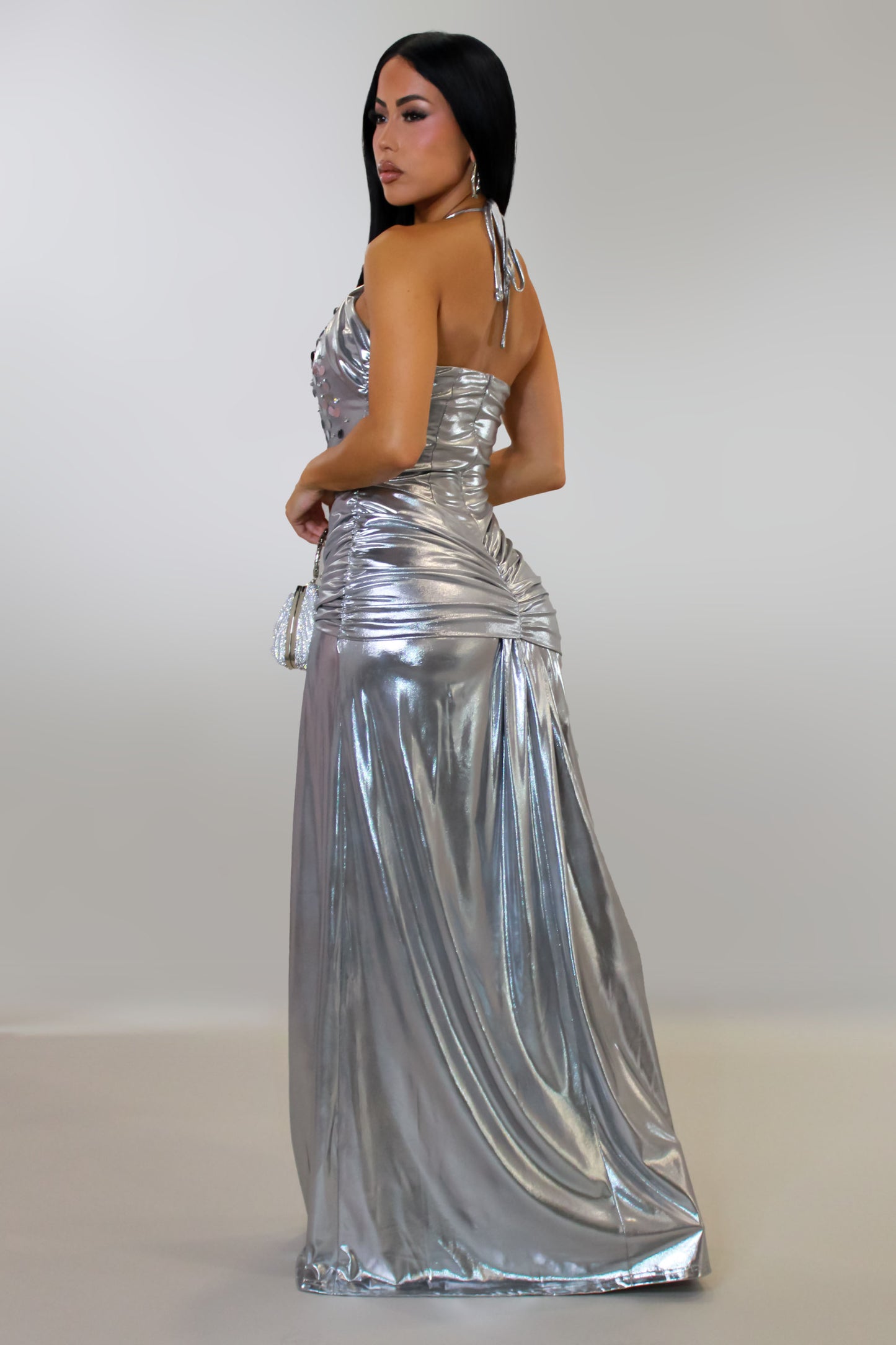 Get To Know Me Maxi Dress - Silver