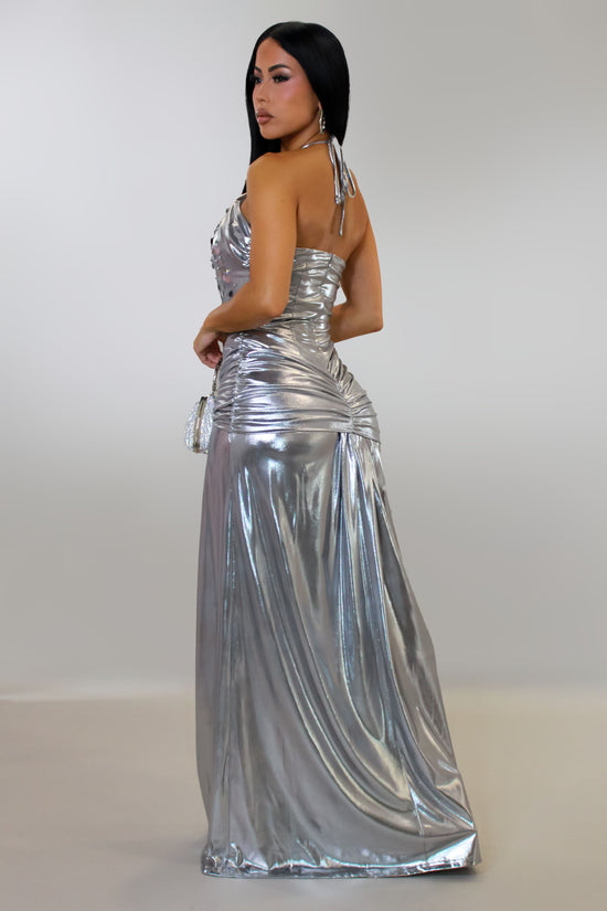 Get To Know Me Maxi Dress - Silver