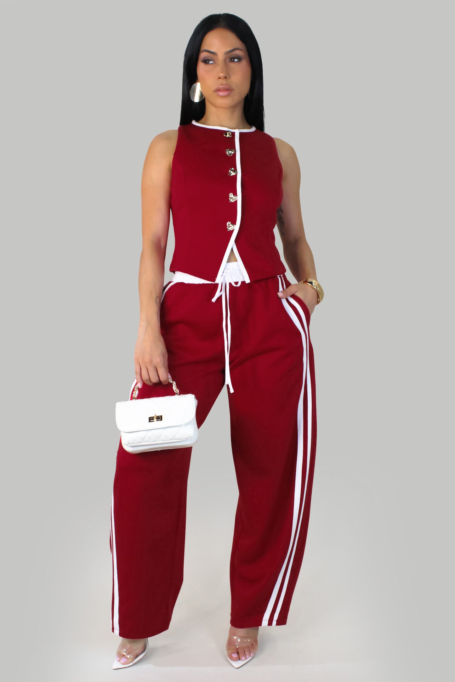 Monroe's  Pant Set - Red