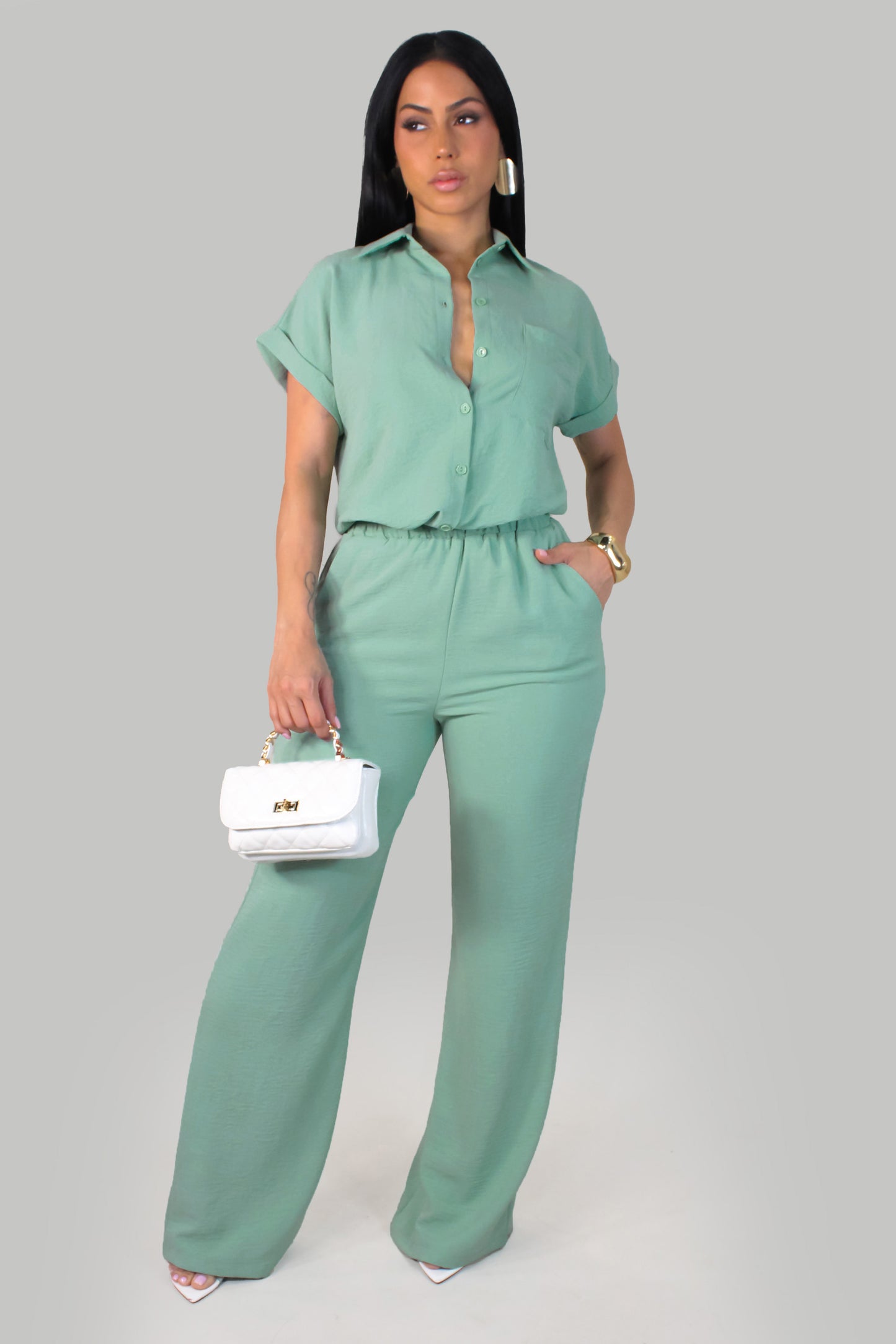 In Motion Pant Set - Sage