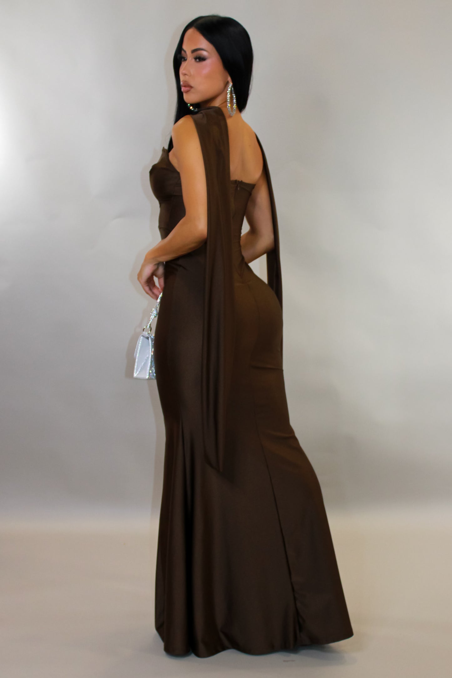 Gala Ready Maxi Dress - Brown