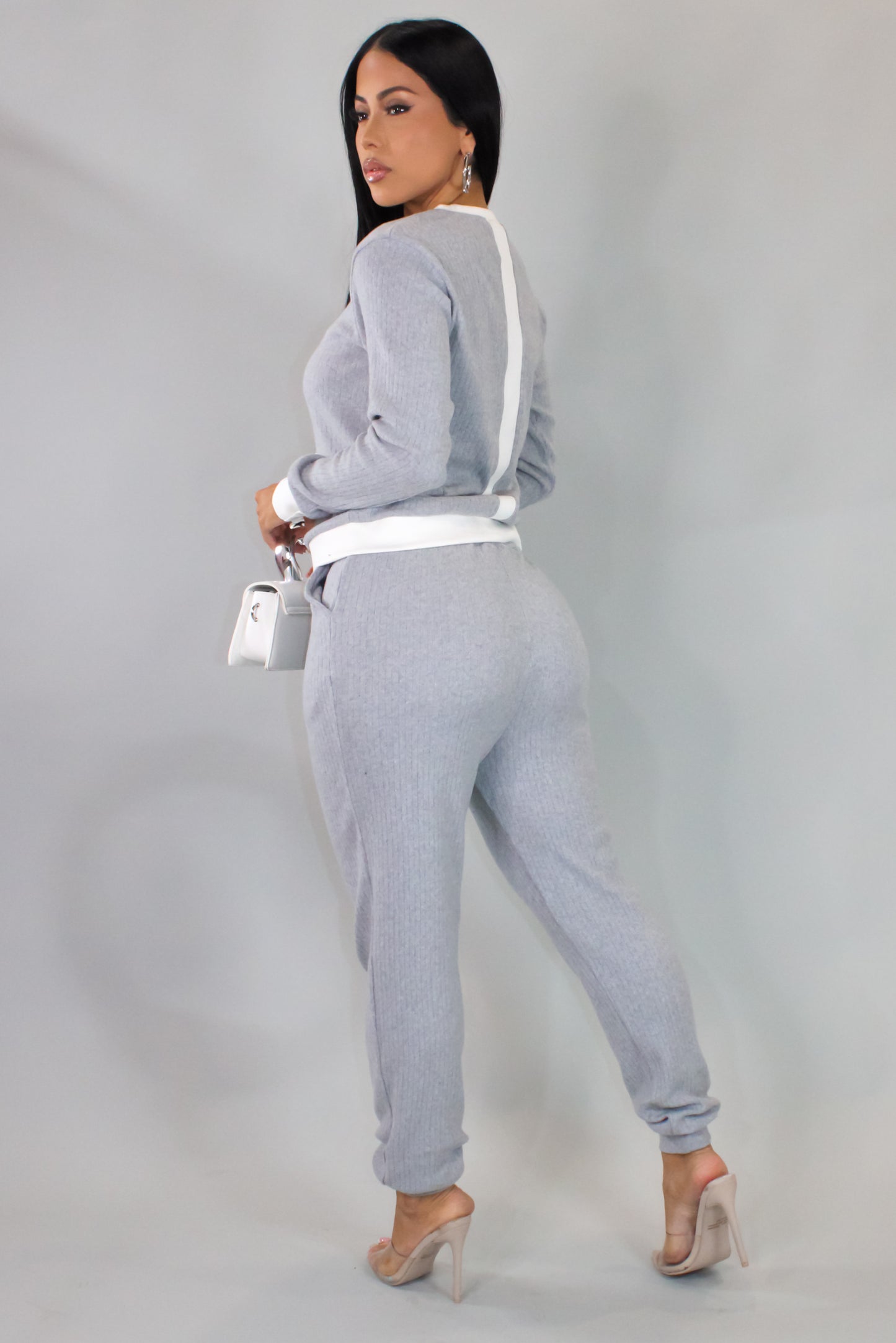 Looking For It Pant Set - Grey