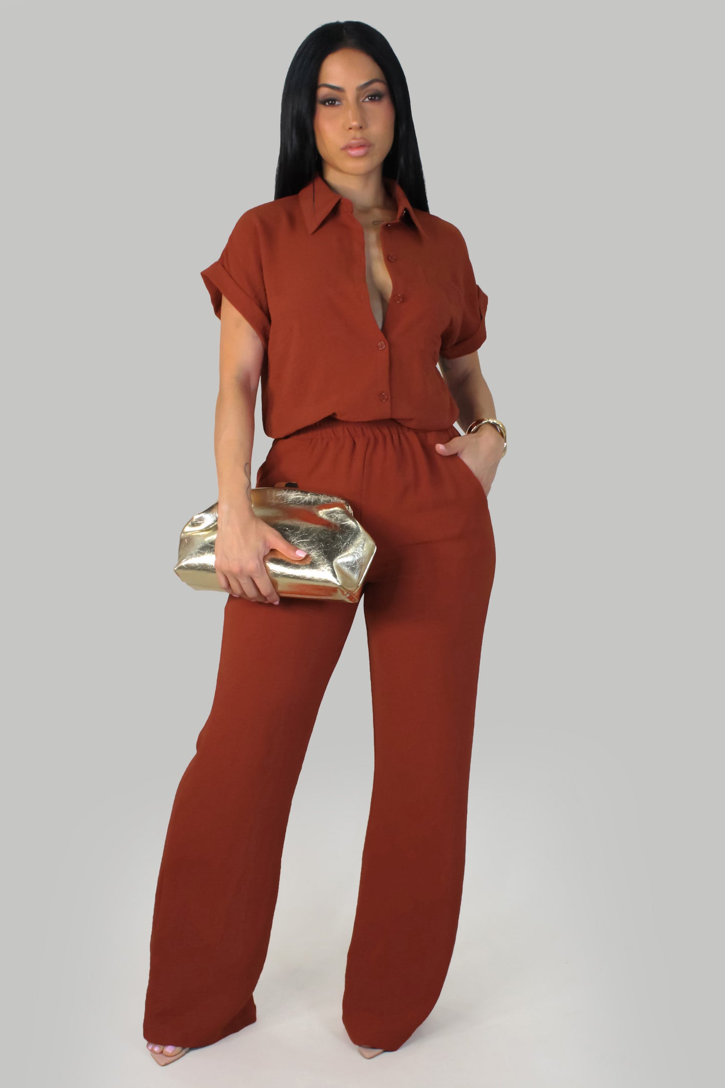 In Motion Pant Set - Rust