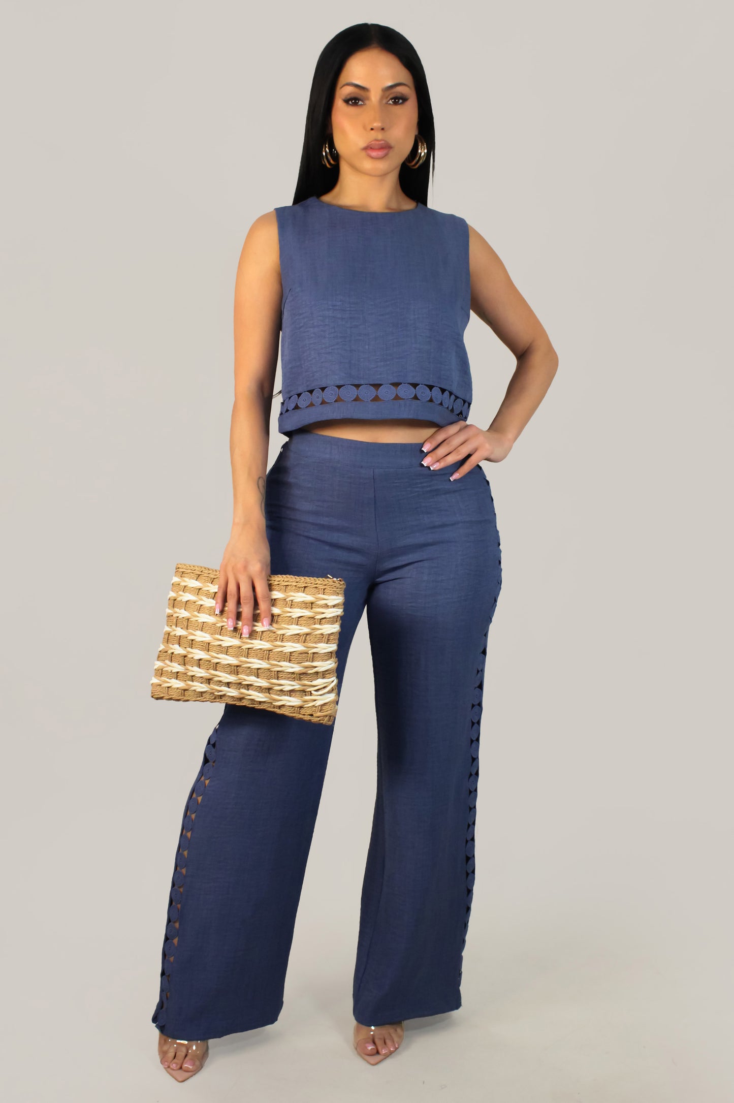 Going Places Pant Set - Blue