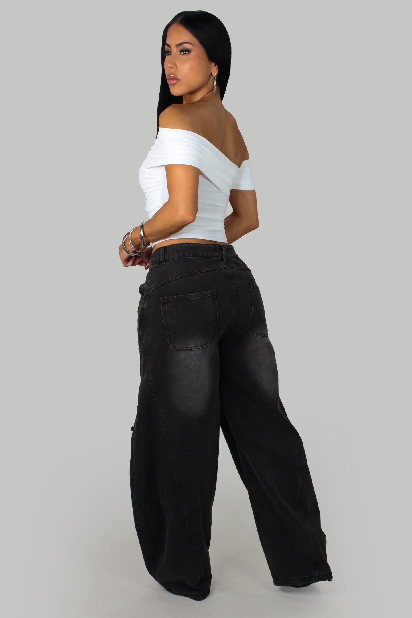 Galaxy Love Denim Pants - Black