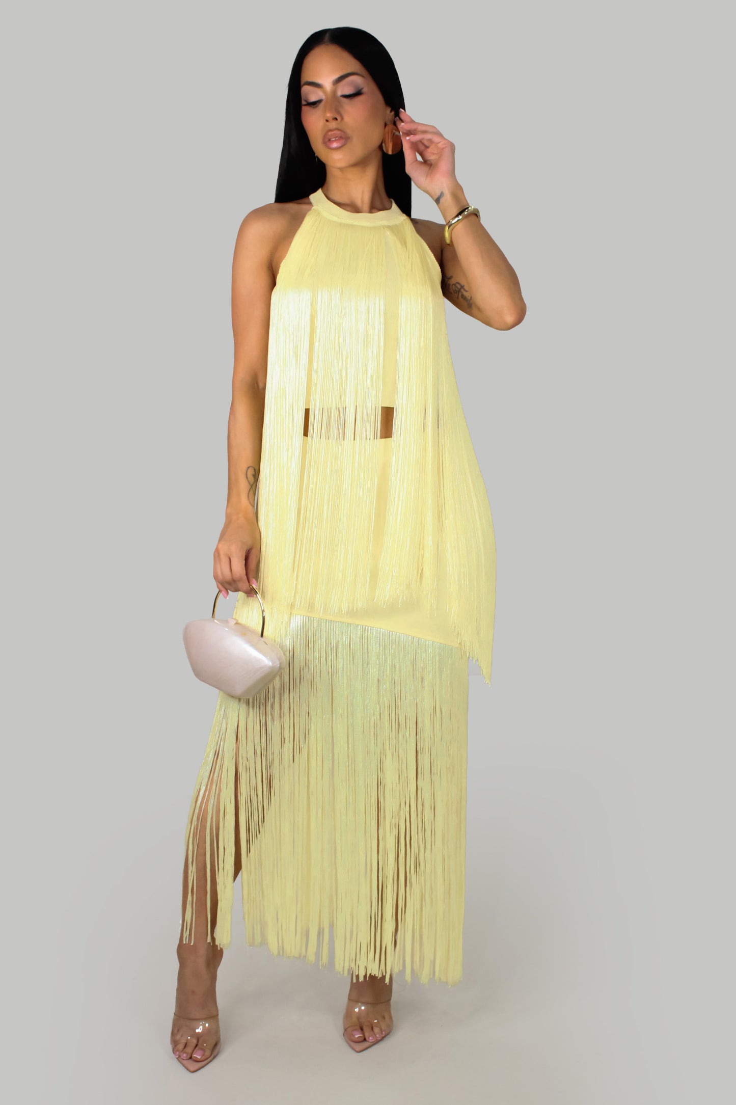 Flairing Life Skirt Set- Yellow