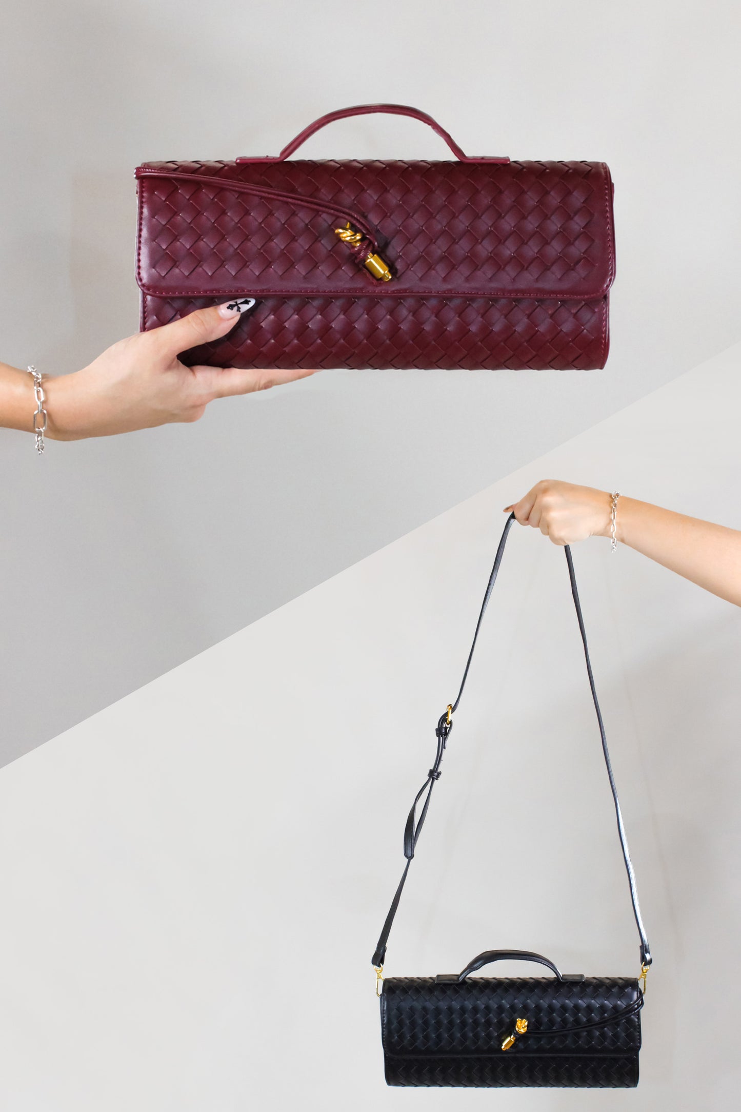 Woven Purse - Red - Black