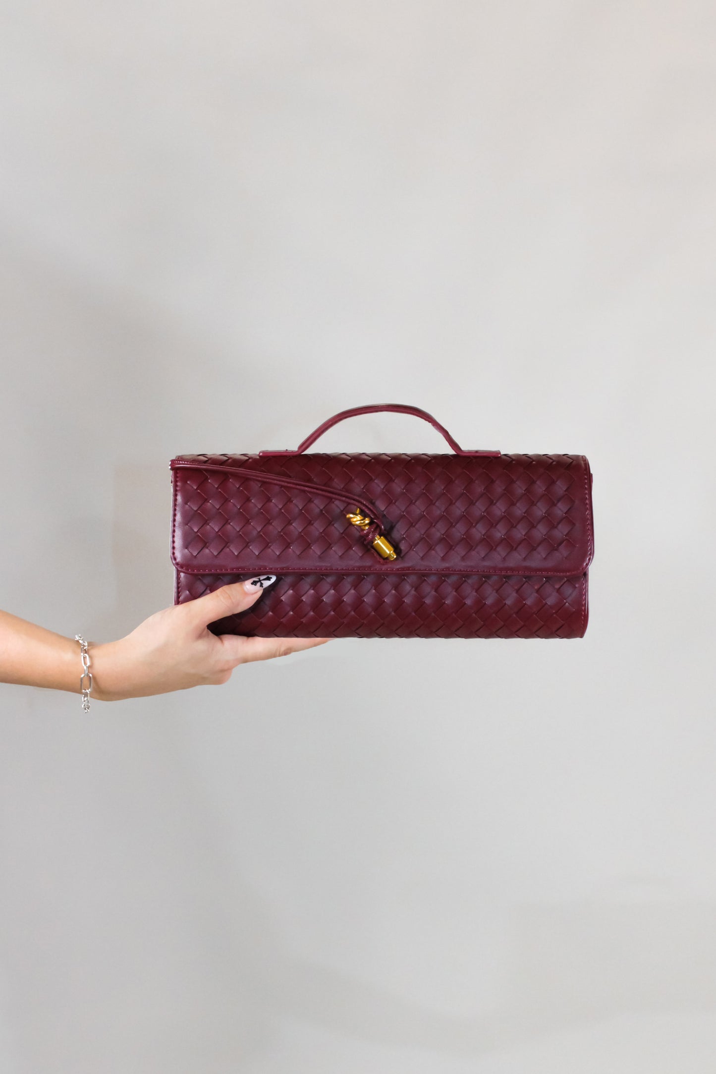 Woven Purse - Red - Black