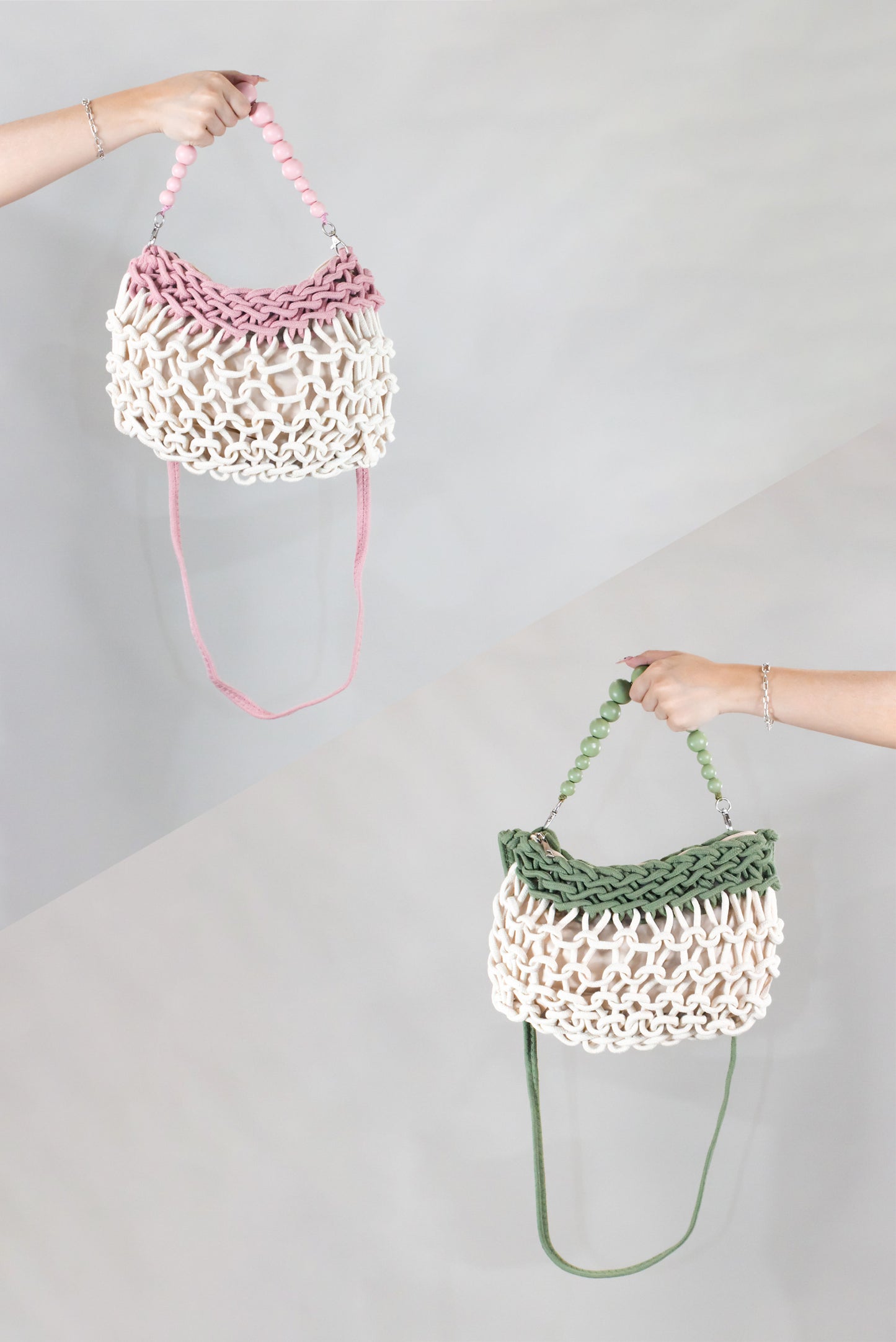 Boho Chic Purse - Green - Pink