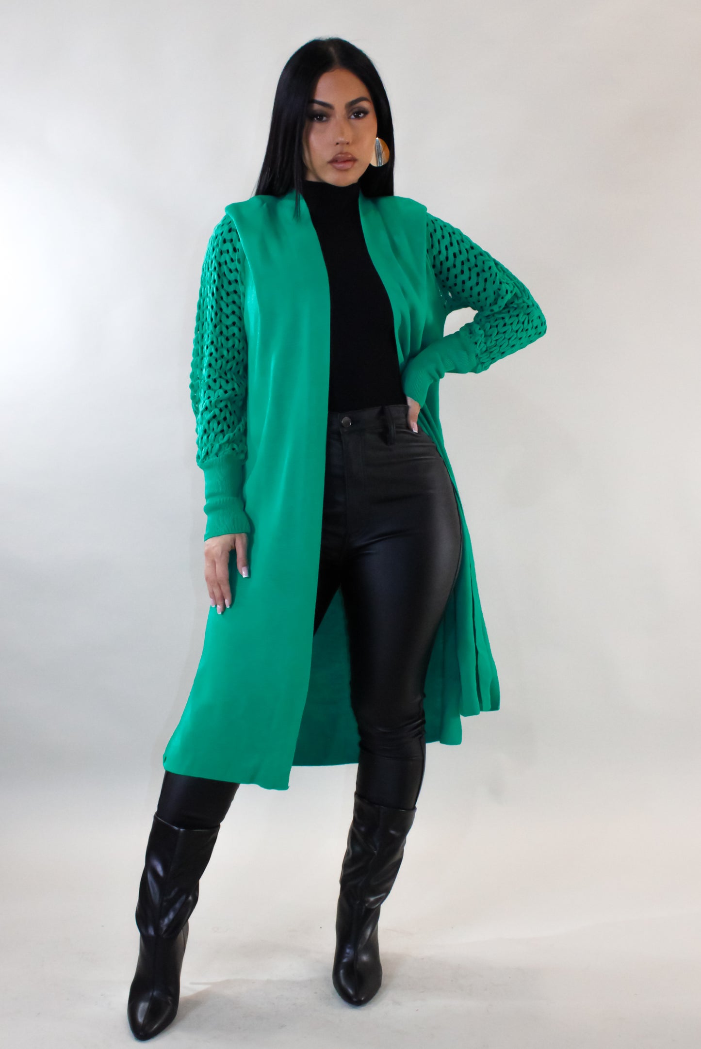 Talk To Me Cardigan - Green