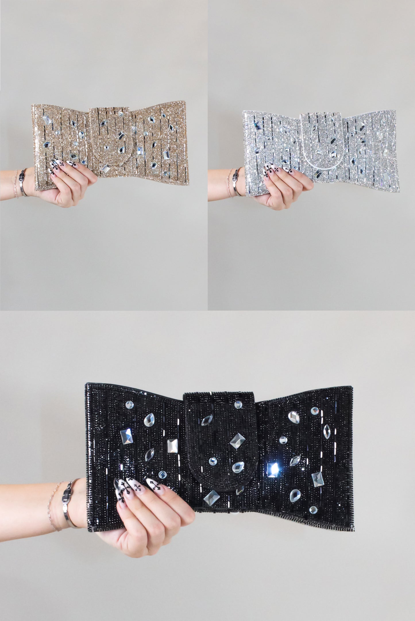 The Clutch Purse - Gold - Silver - Black