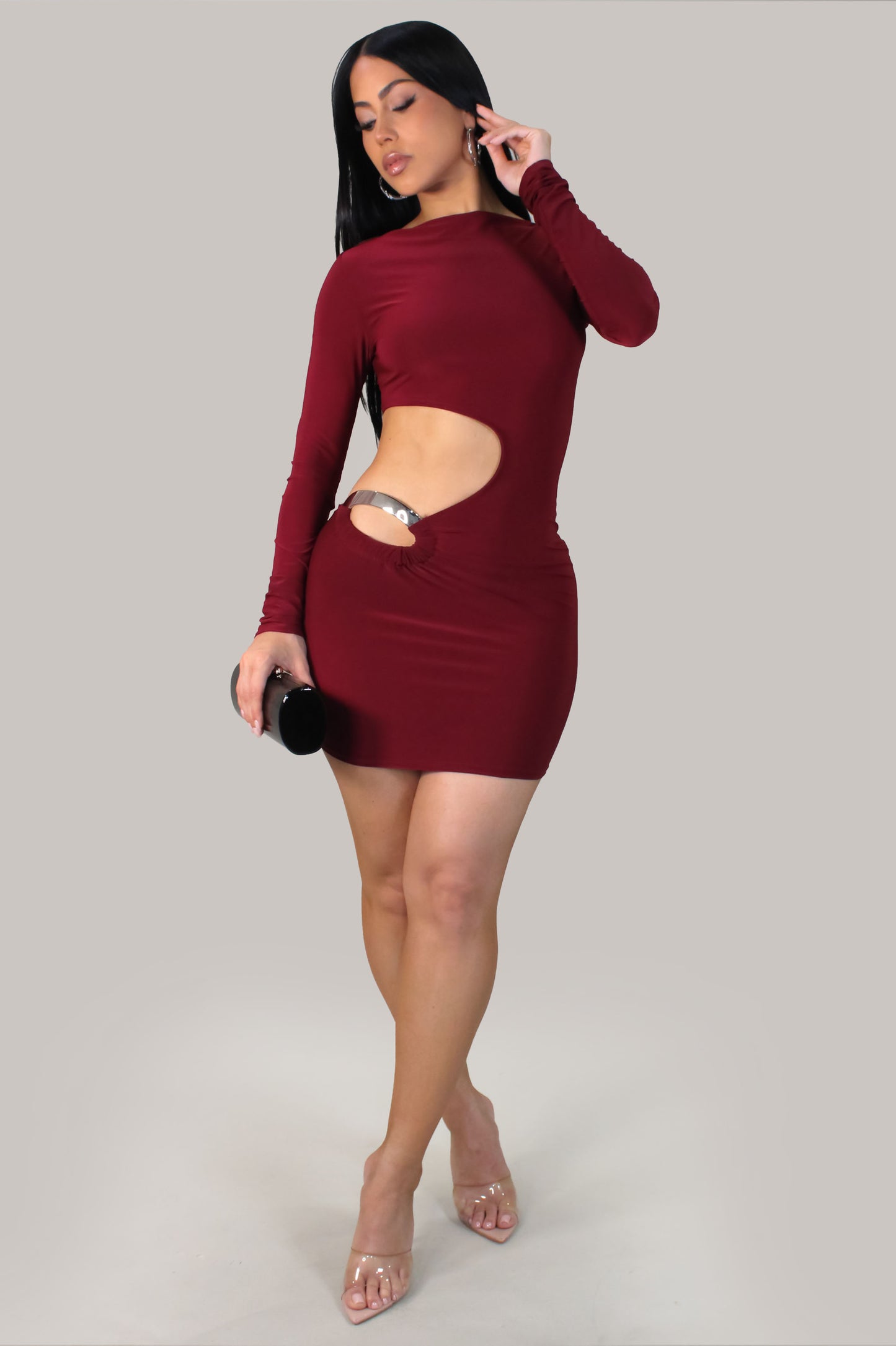 Endless Elegance  Mini Dress - Burgundy