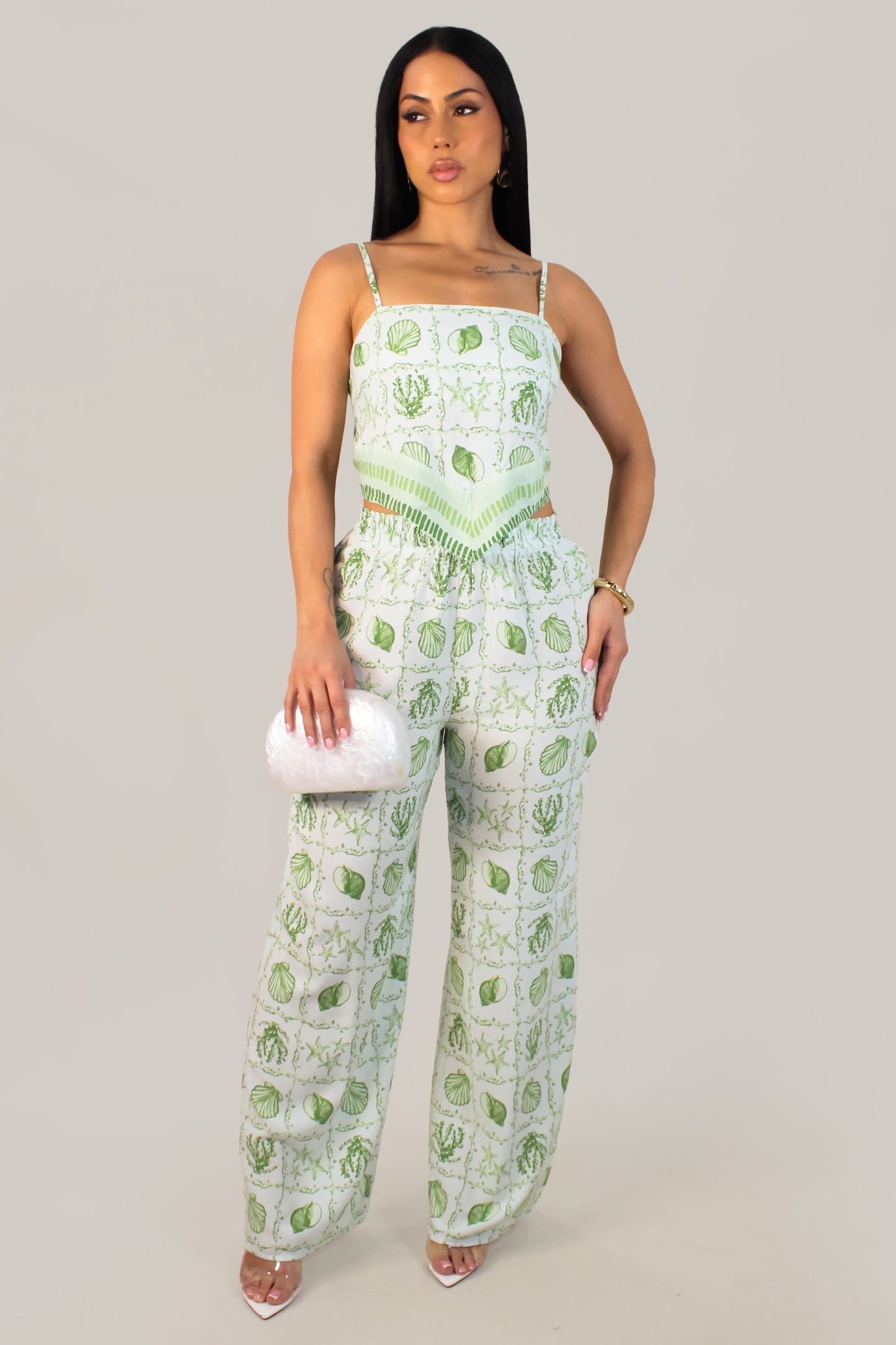 Coastal Encounter Pant Set - Green
