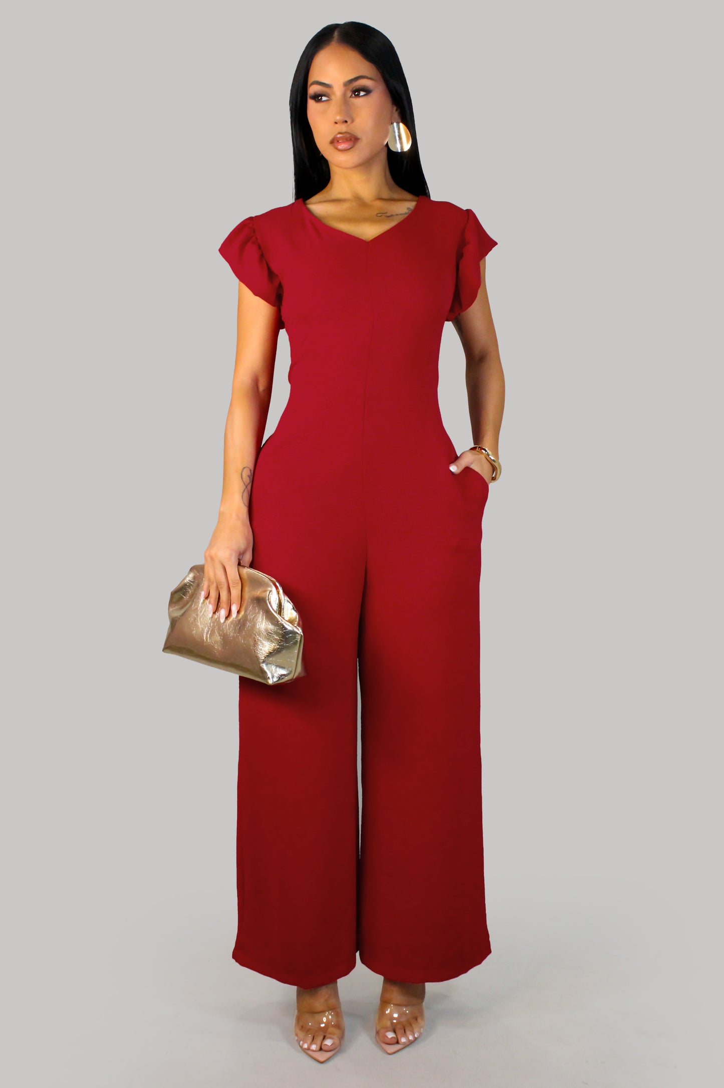 Open For Fun Jumpsuit - Red