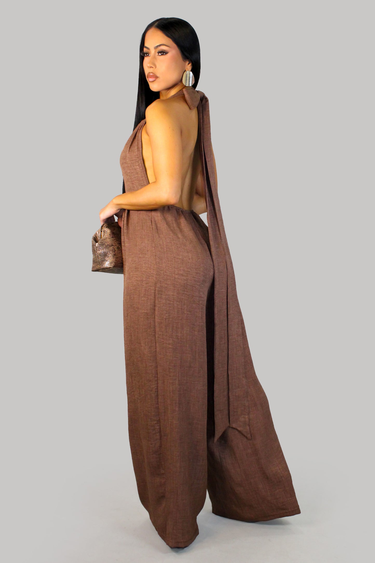 Walking In Calm Jumpsuit - Brown