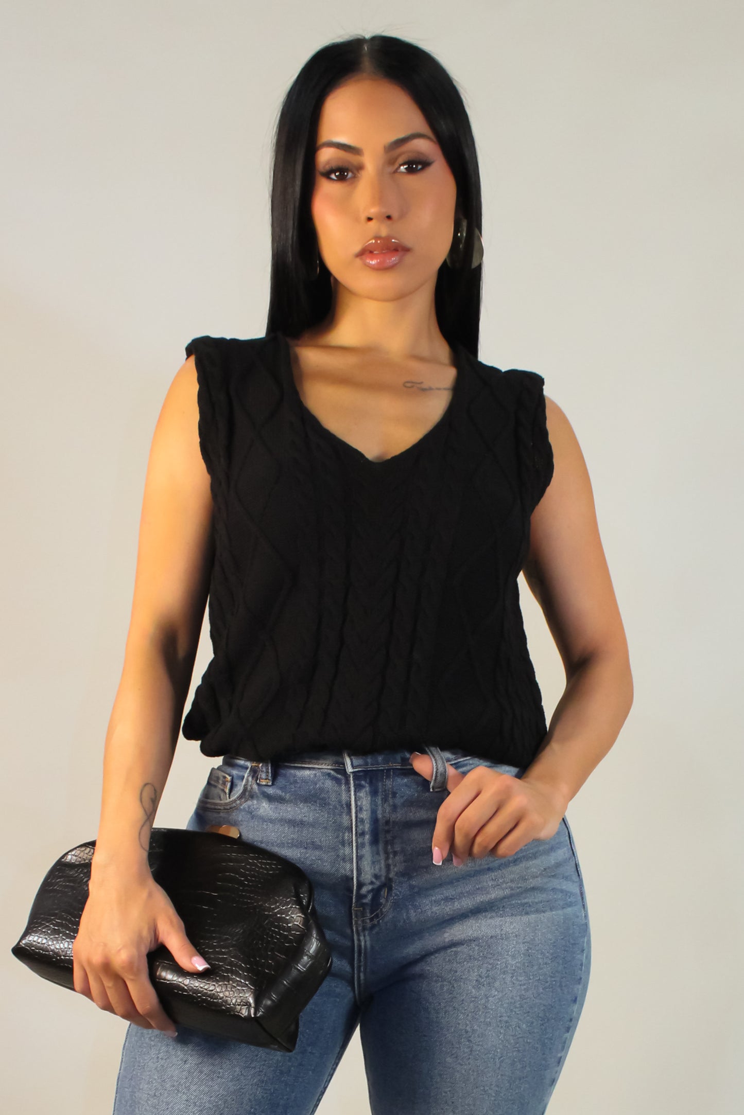 Jenny's Crotchet Top  - Black