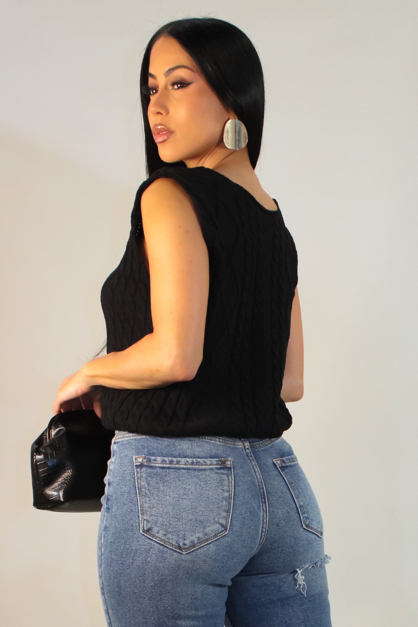 Jenny's Crotchet Top  - Black