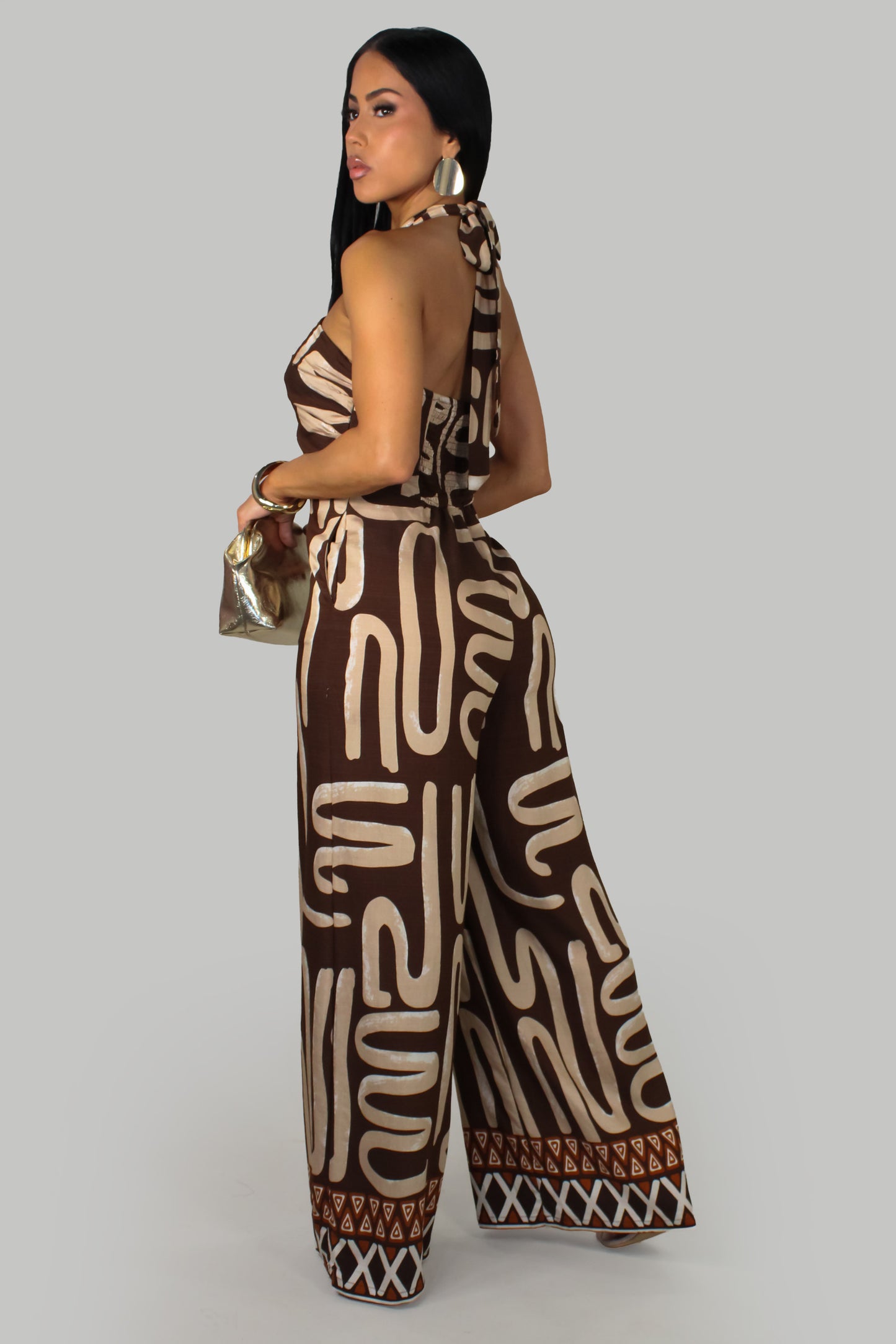 Elegant Grace Jumpsuit - Brown