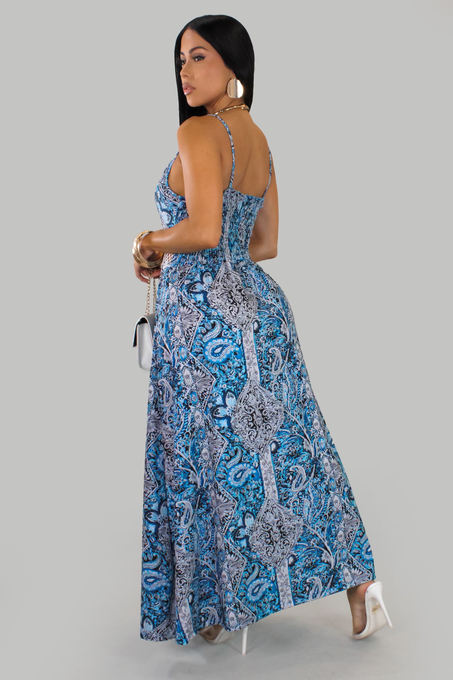 Bloom Crush Maxi Dress - Blue