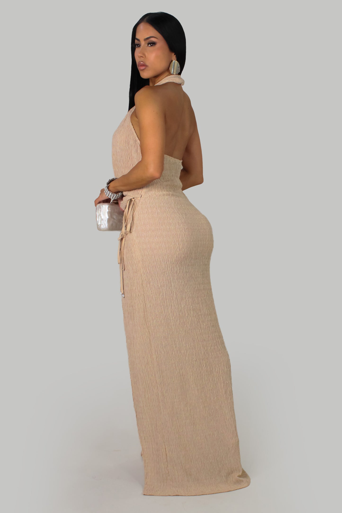 Elegant Pearls   Maxi Dress - Cream