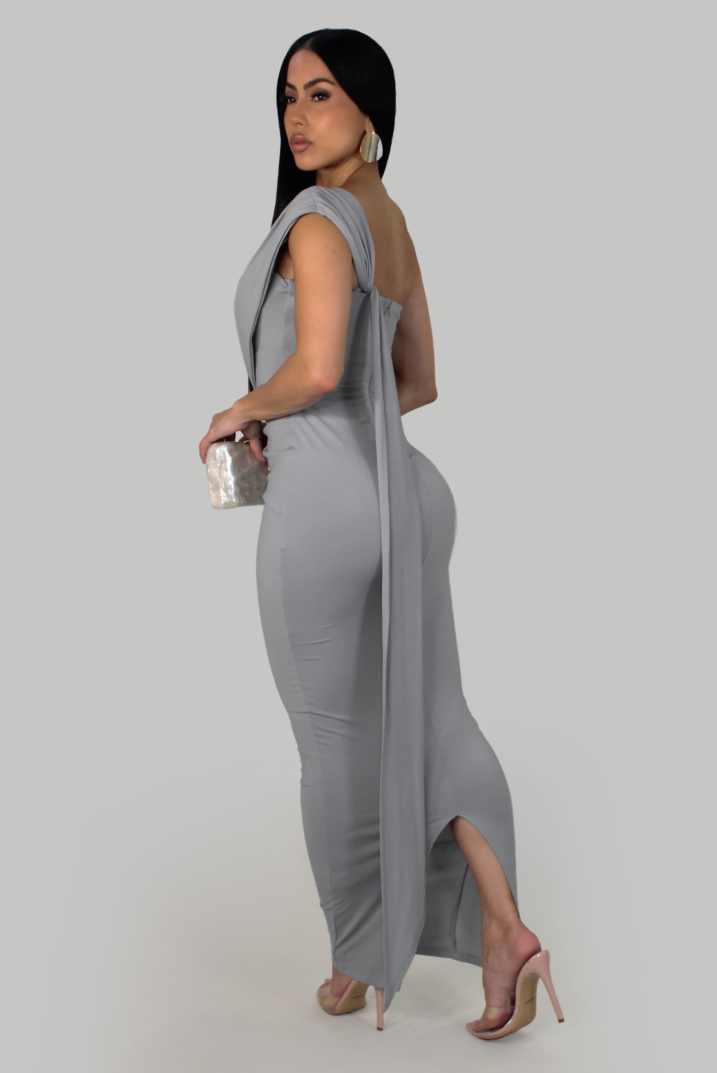 Charm and elegance  Maxi Dress -Ash